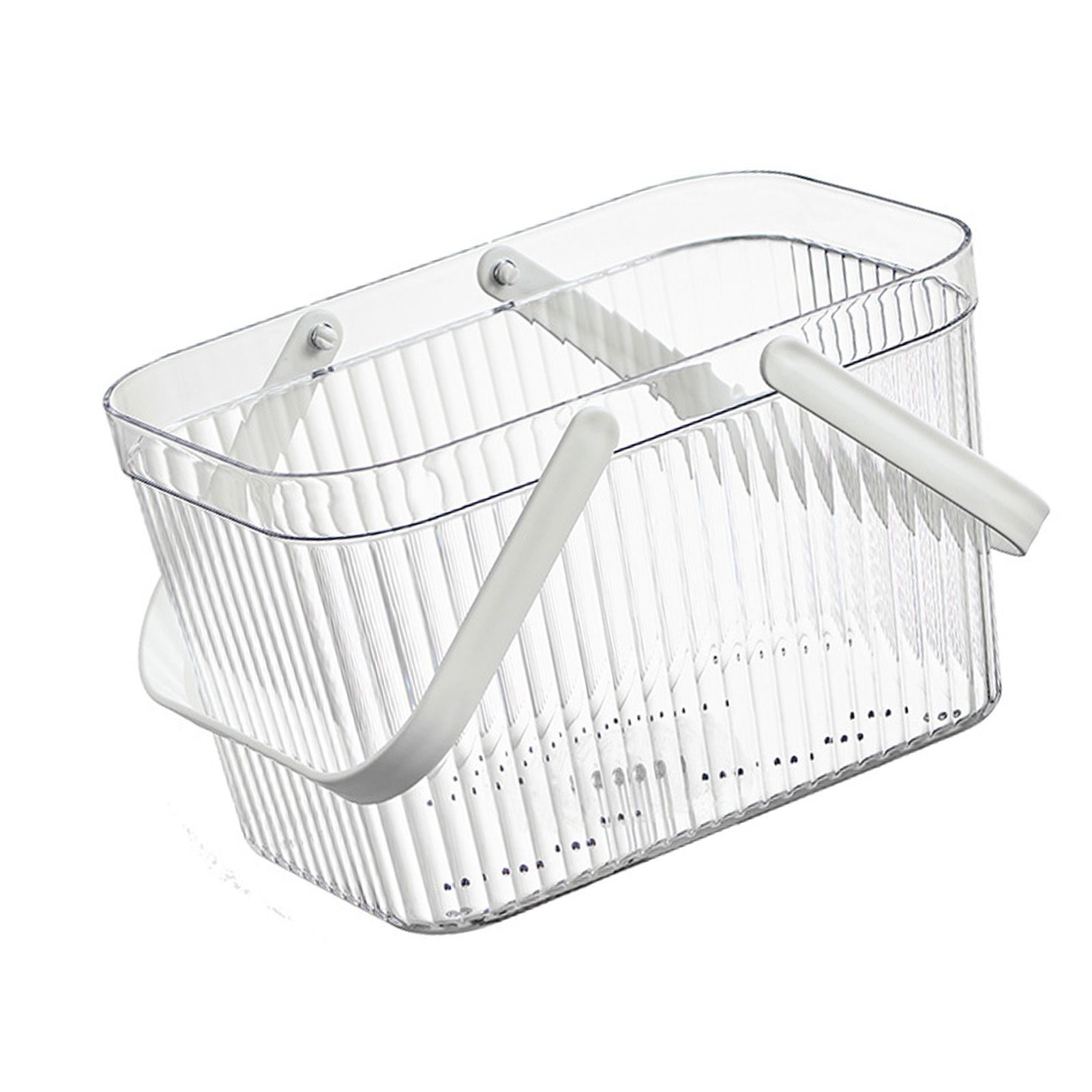 Bath Organizer Basket Stylish Clear Stripe Large Capacity Shower Storage view 2