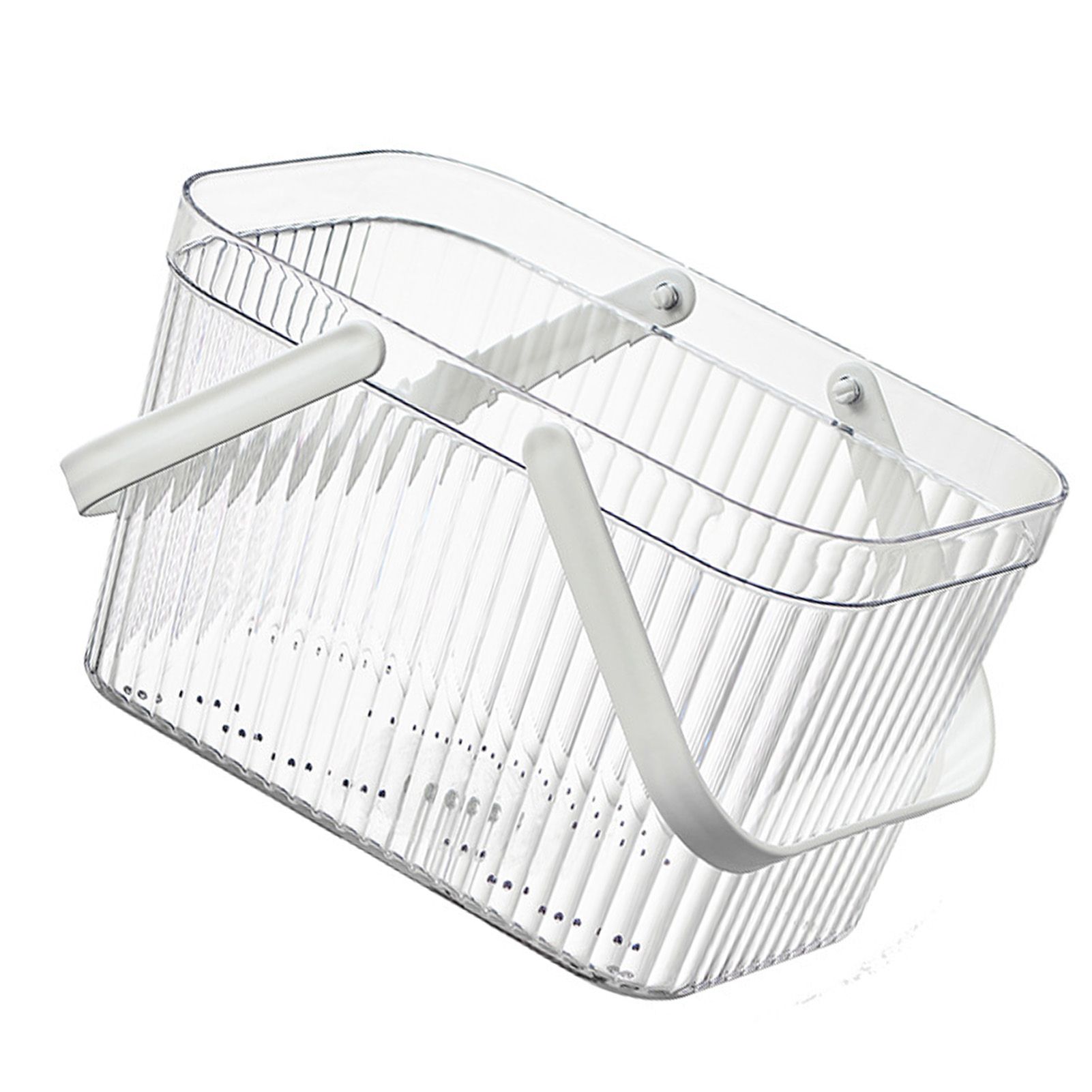 Bath Organizer Basket Stylish Clear Stripe Large Capacity Shower Storage view 3