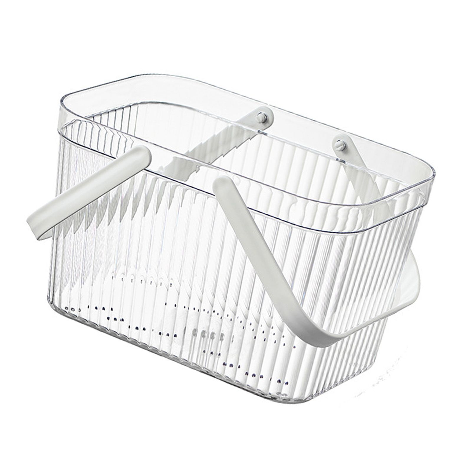 Bath Organizer Basket Stylish Clear Stripe Large Capacity Shower Storage view 4
