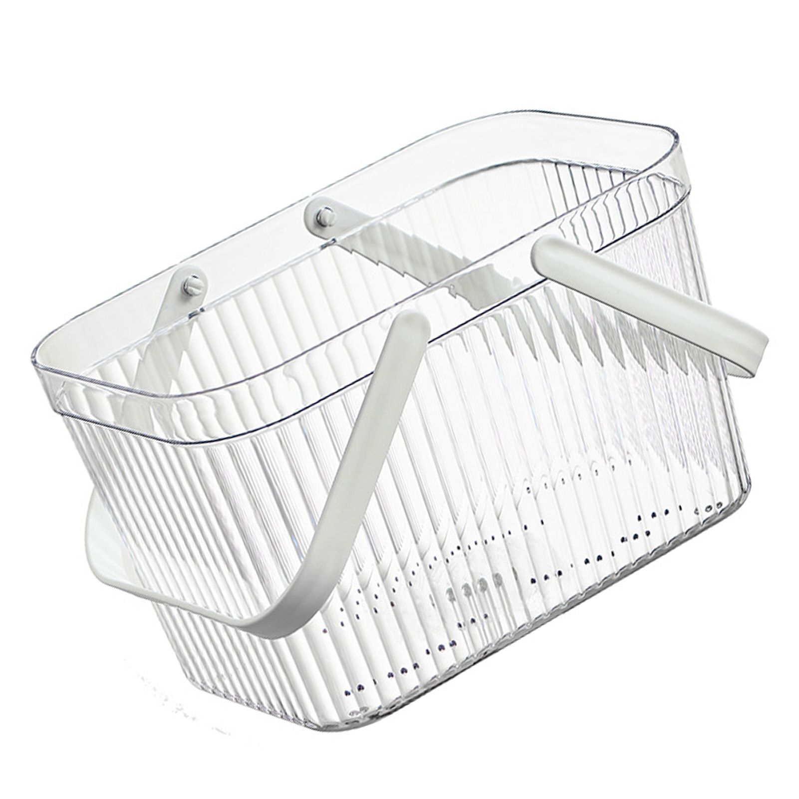 Bath Organizer Basket Stylish Clear Stripe Large Capacity Shower Storage view 11