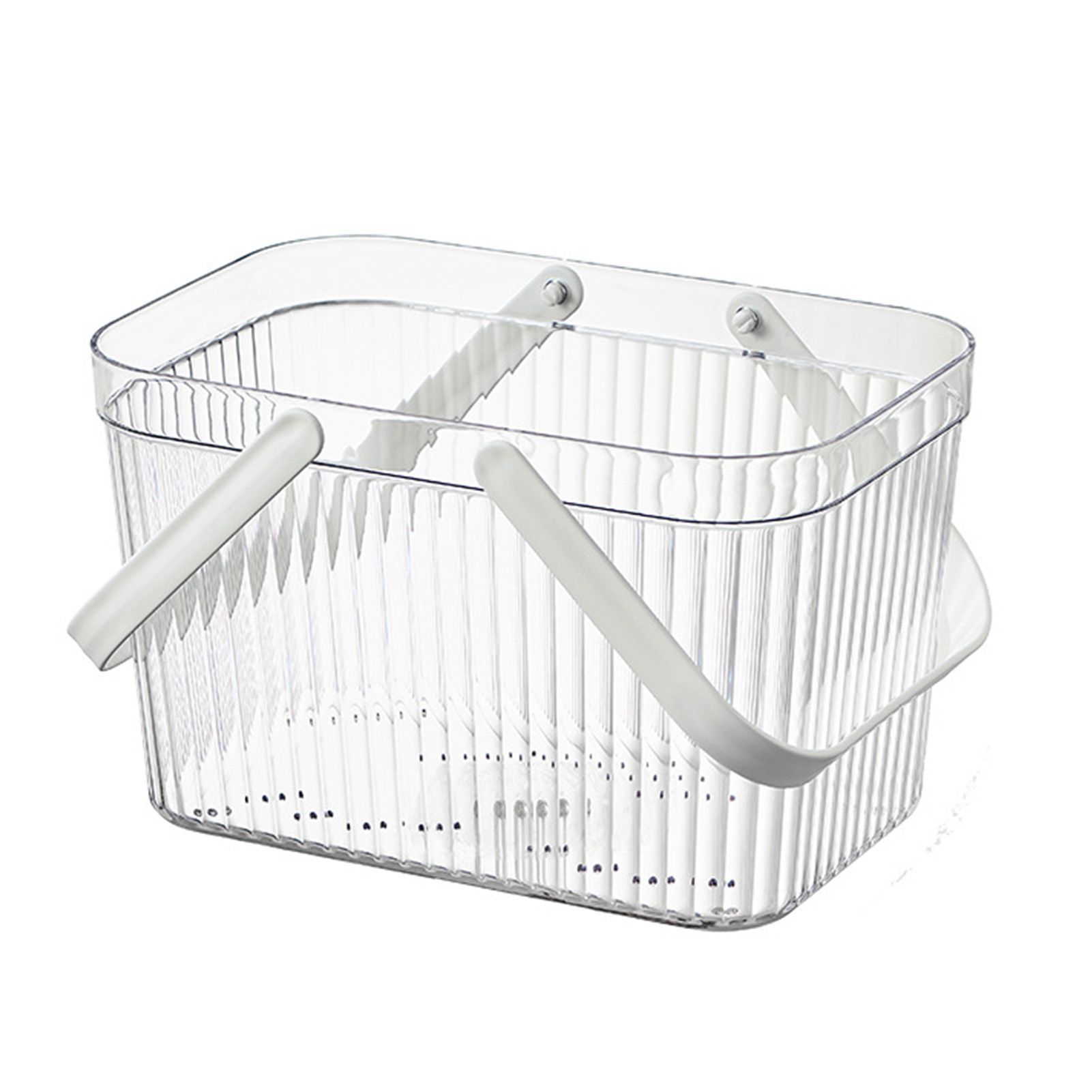 Bath Organizer Basket Stylish Clear Stripe Large Capacity Shower Storage view 12