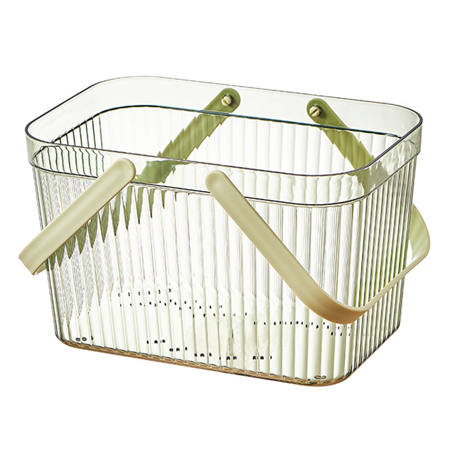 Bath Organizer Basket Stylish Clear Stripe Large Capacity Shower Storage