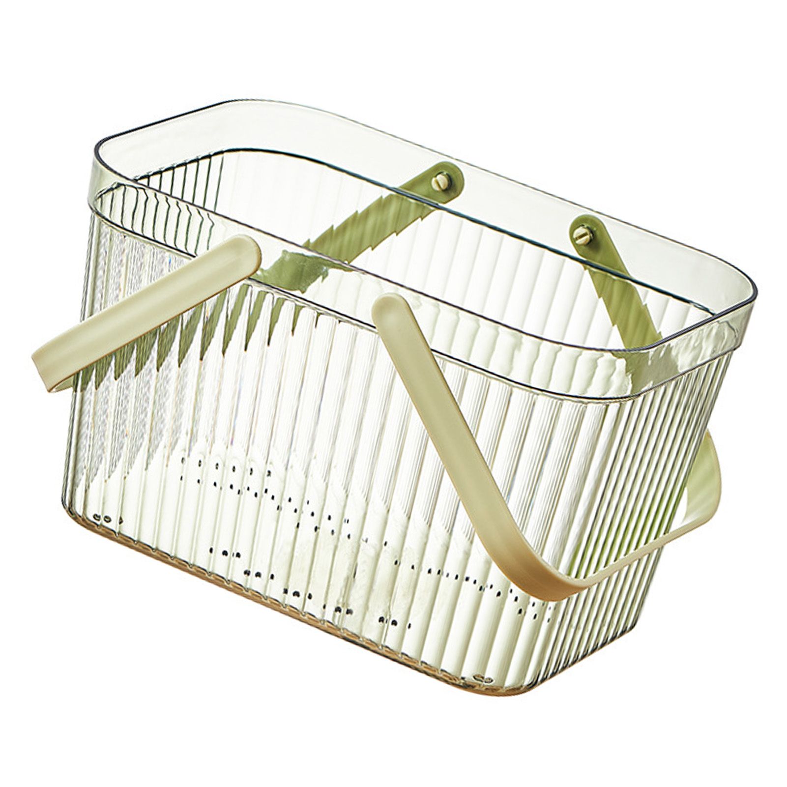 Bath Organizer Basket Stylish Clear Stripe Large Capacity Shower Storage view 3