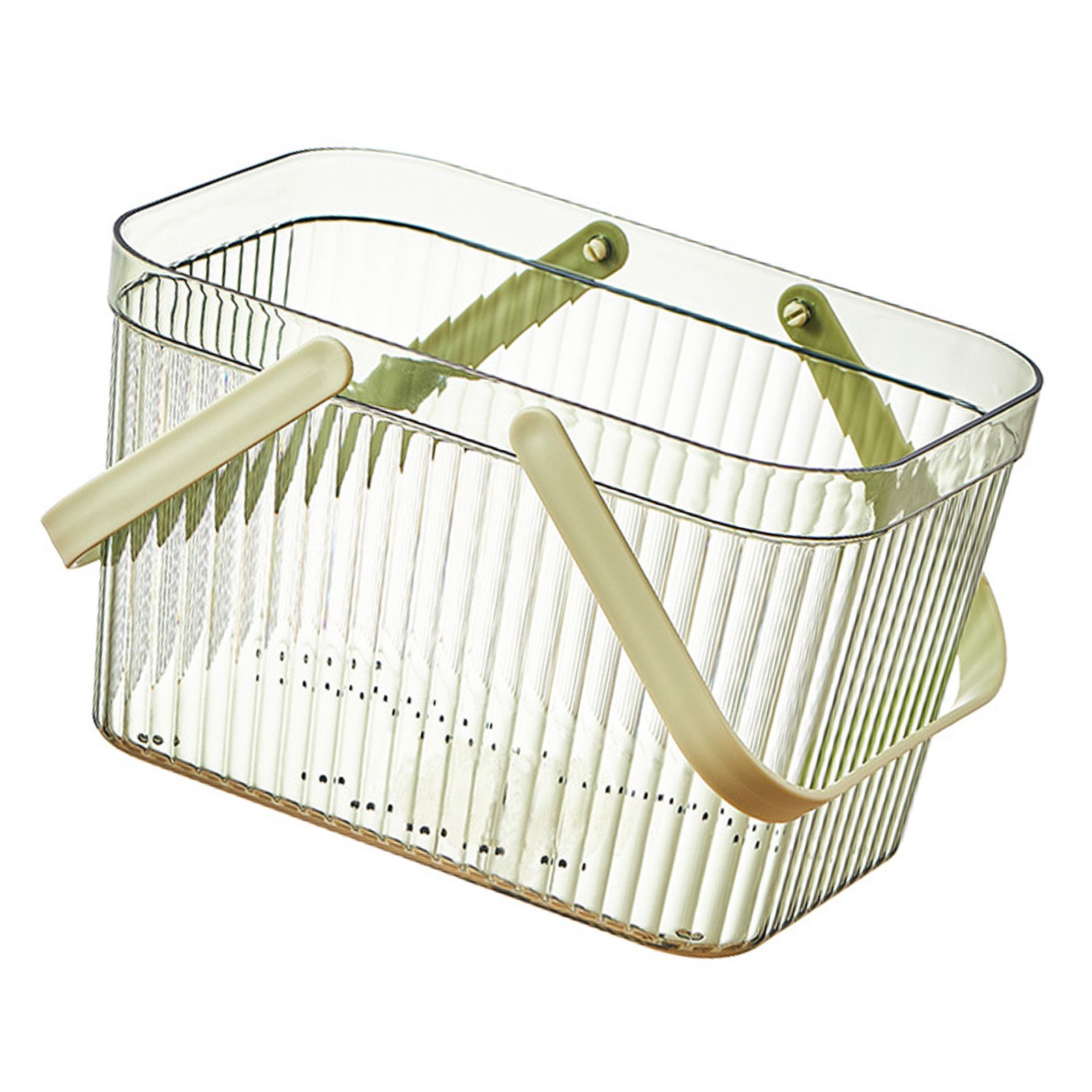 Bath Organizer Basket Stylish Clear Stripe Large Capacity Shower Storage view 4