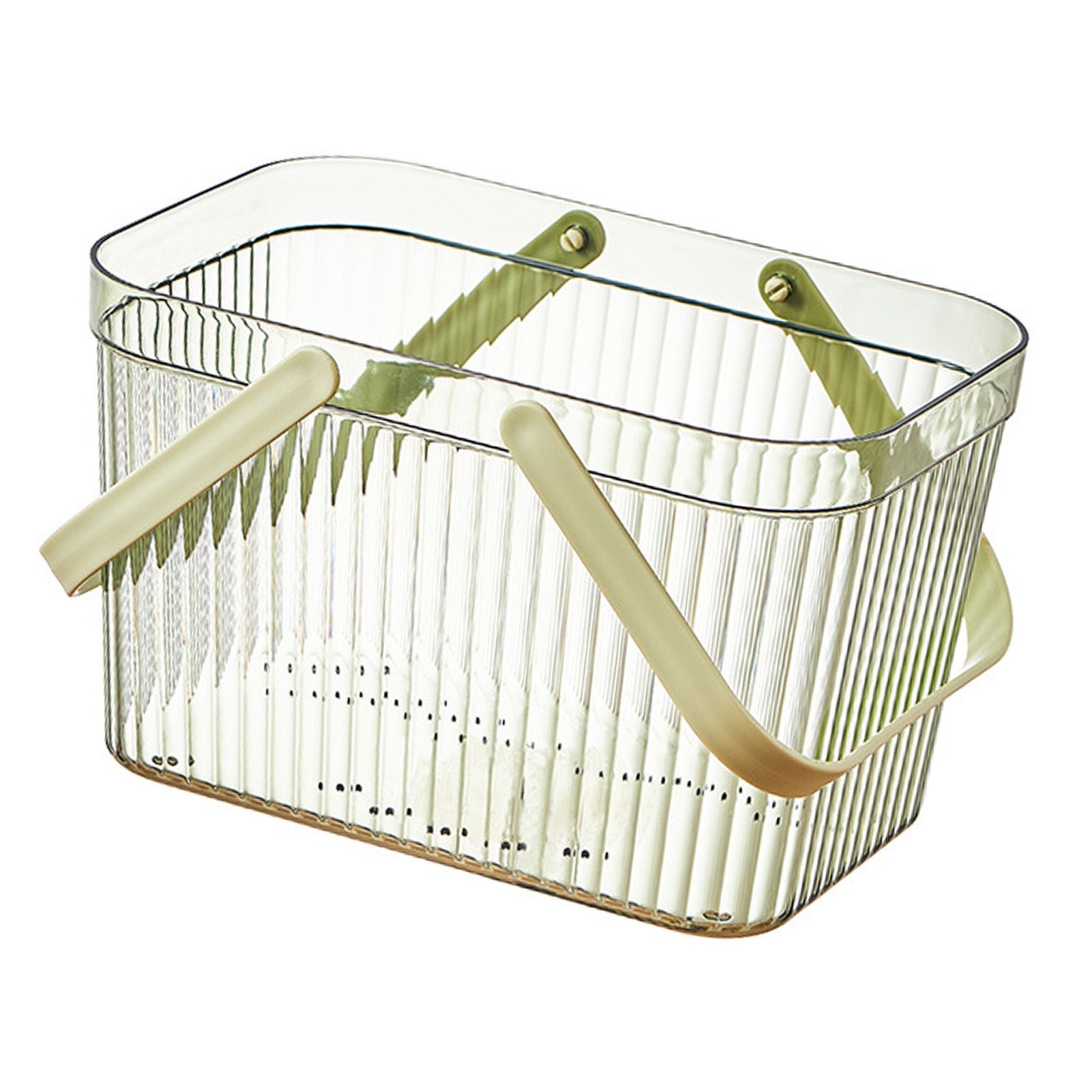 Bath Organizer Basket Stylish Clear Stripe Large Capacity Shower Storage view 5