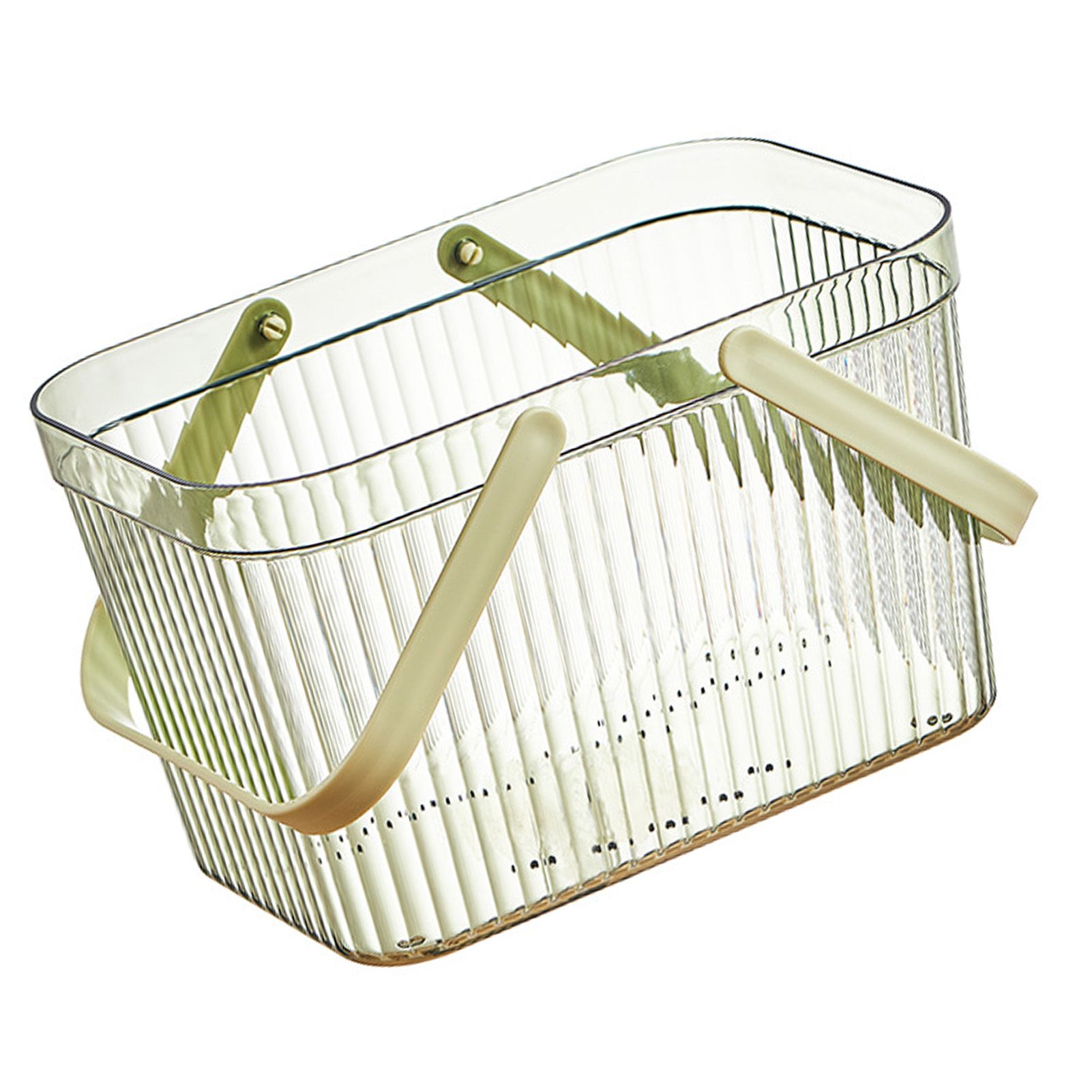 Bath Organizer Basket Stylish Clear Stripe Large Capacity Shower Storage view 6