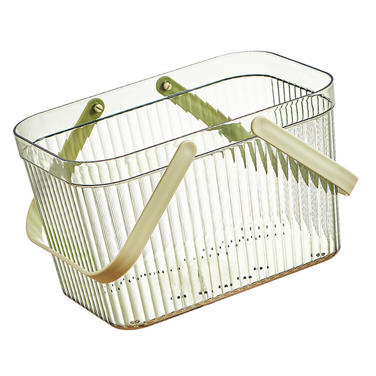 Bath Organizer Basket Stylish Clear Stripe Large Capacity Shower Storage view 7