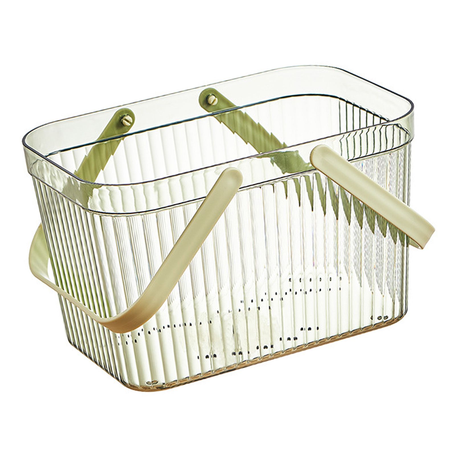 Bath Organizer Basket Stylish Clear Stripe Large Capacity Shower Storage view 8