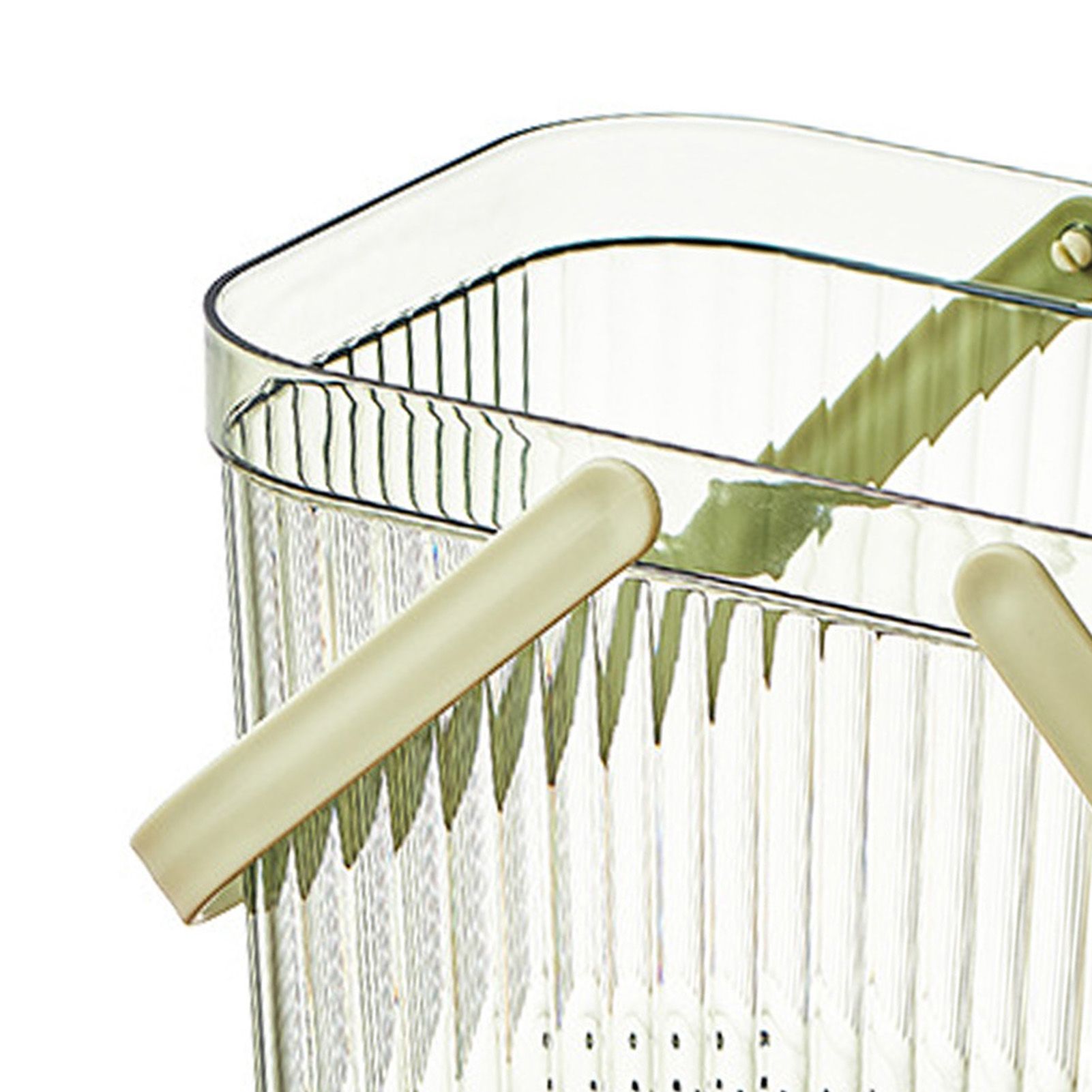 Bath Organizer Basket Stylish Clear Stripe Large Capacity Shower Storage view 9