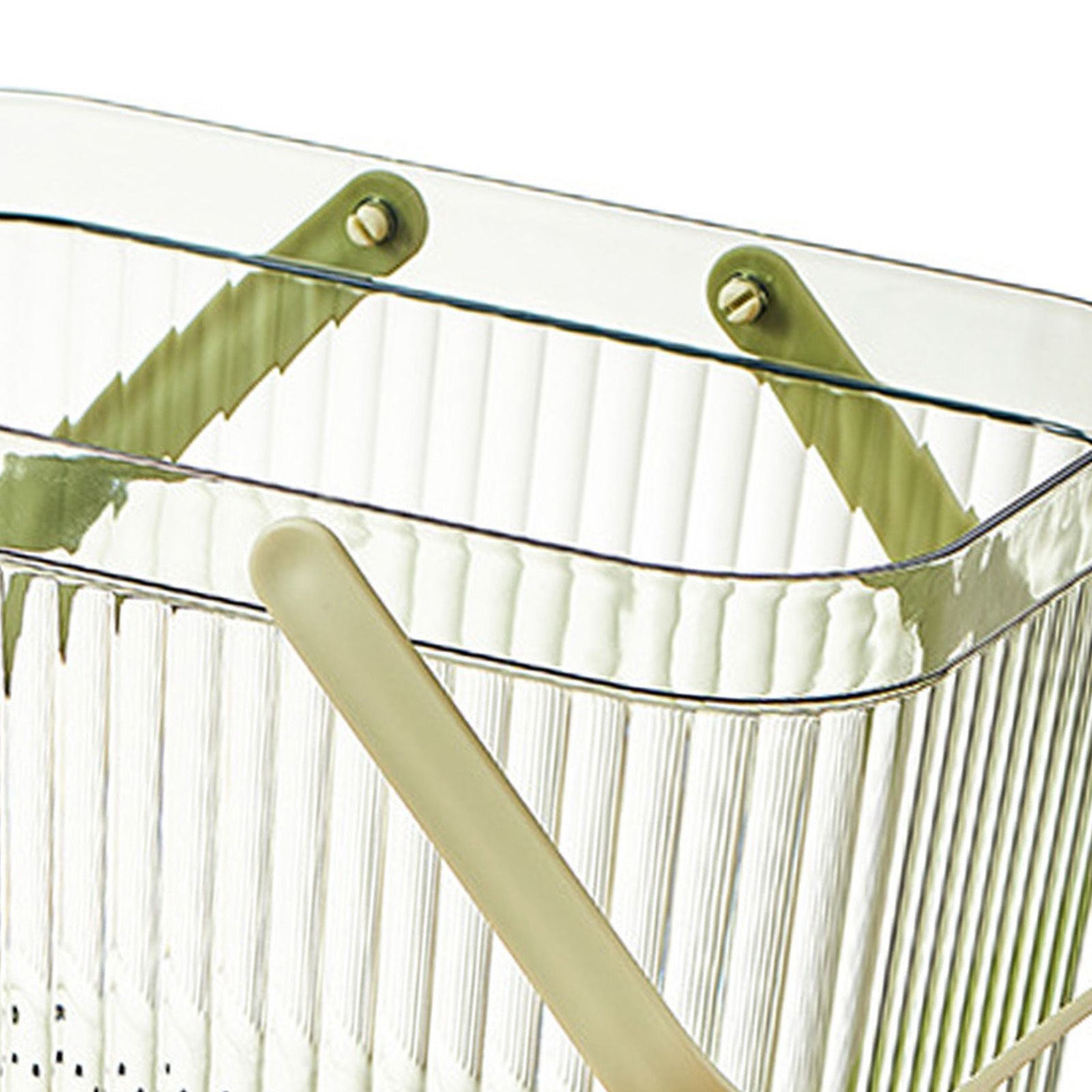 Bath Organizer Basket Stylish Clear Stripe Large Capacity Shower Storage view 10