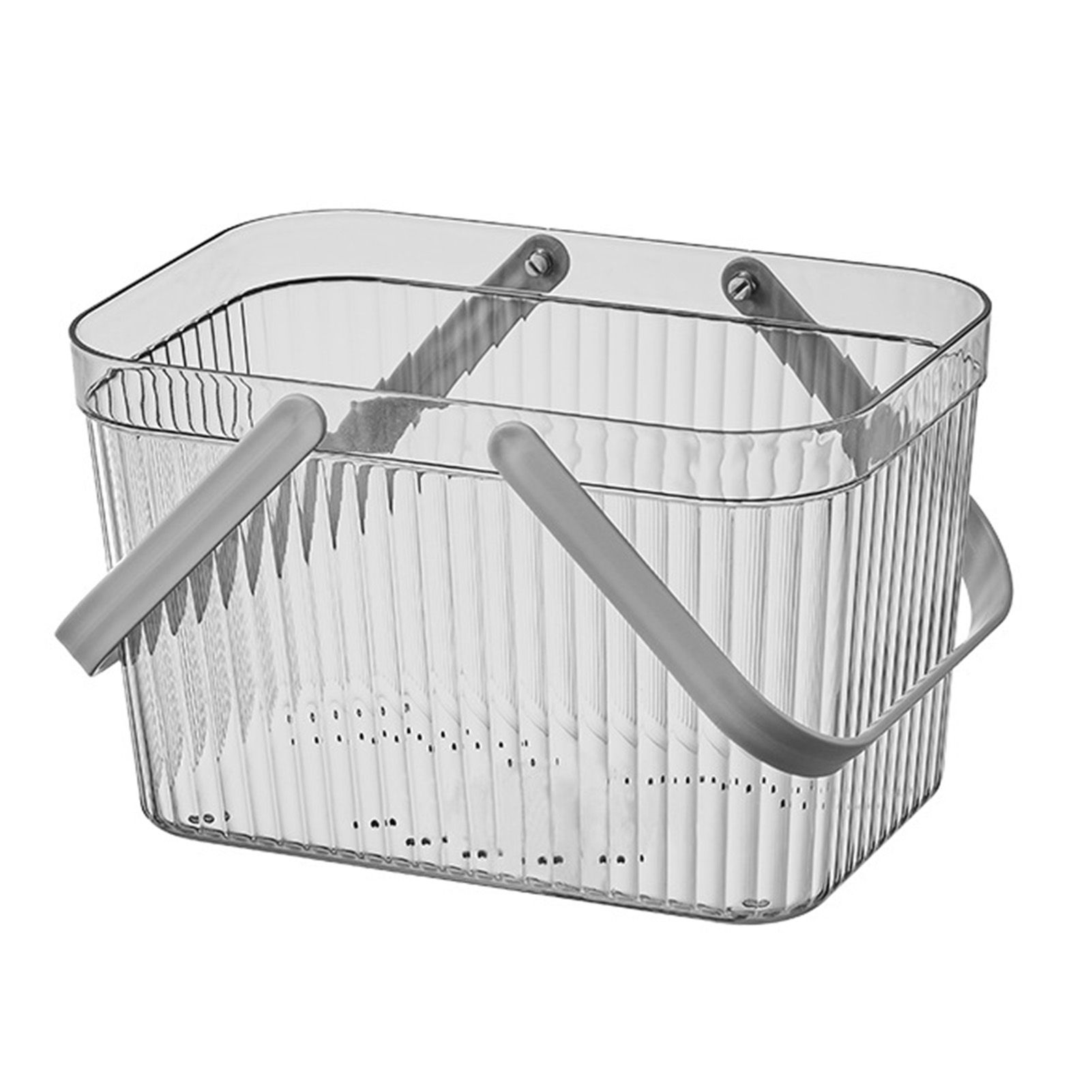Bath Organizer Basket Stylish Clear Stripe Large Capacity Shower Storage