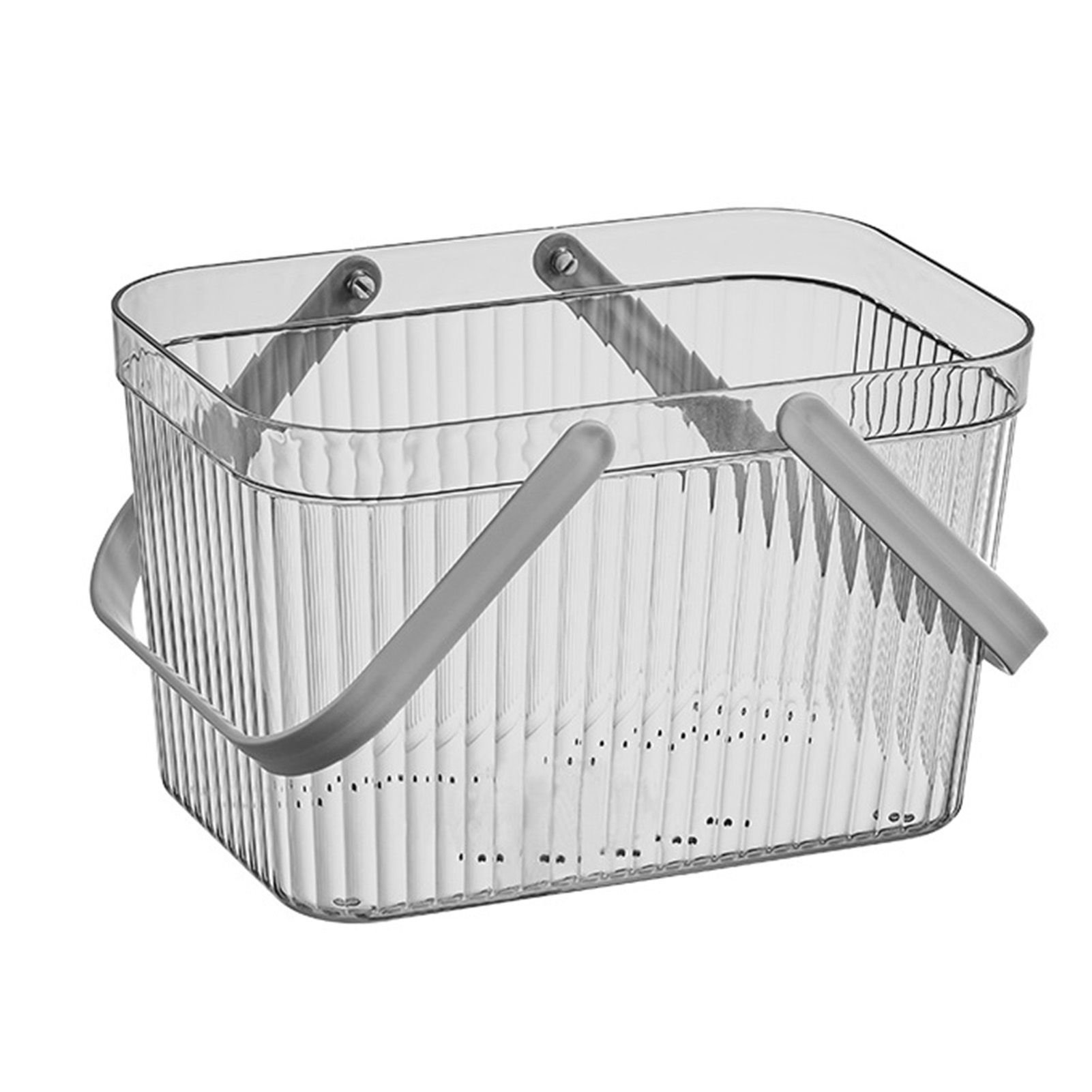 Bath Organizer Basket Stylish Clear Stripe Large Capacity Shower Storage view 2