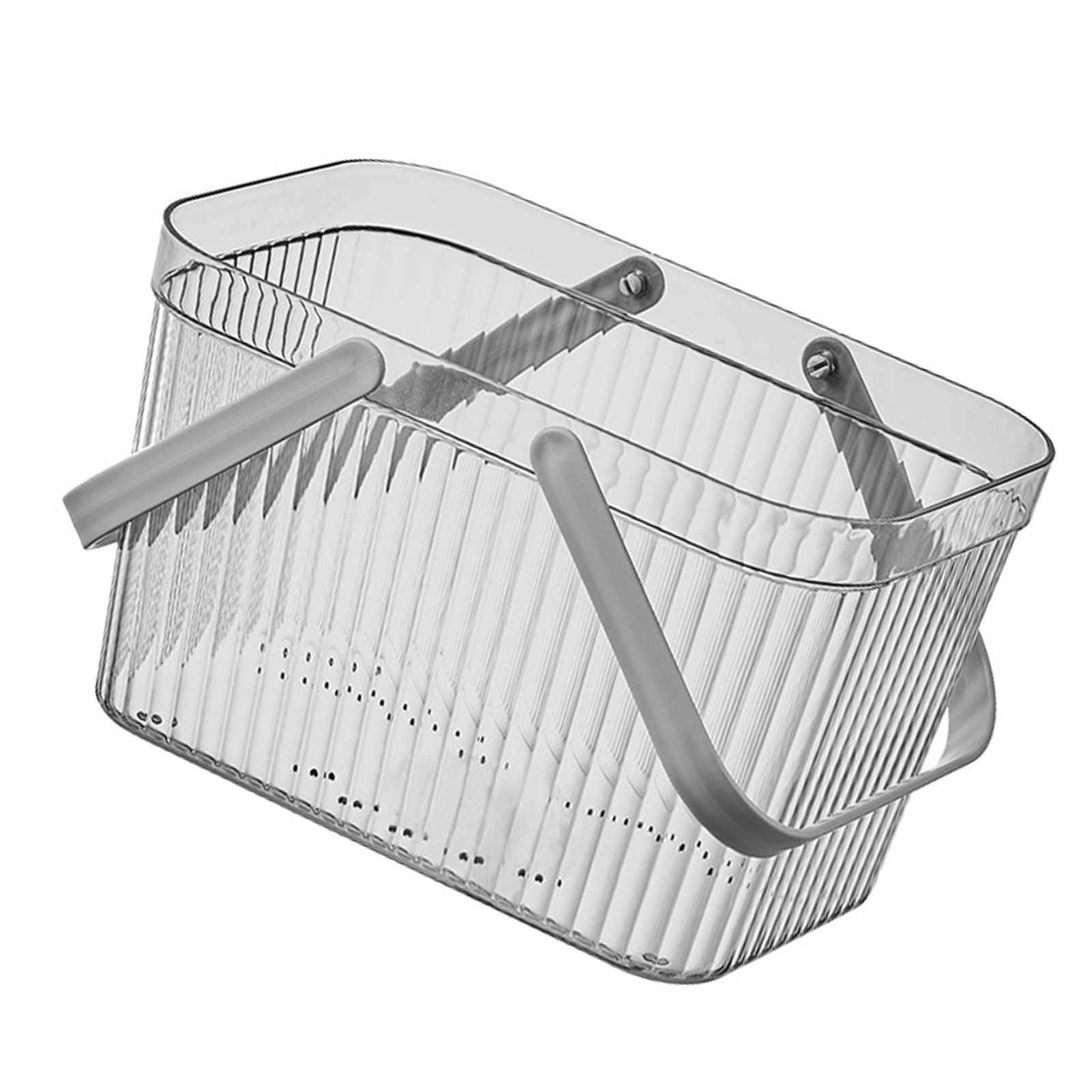 Bath Organizer Basket Stylish Clear Stripe Large Capacity Shower Storage view 3