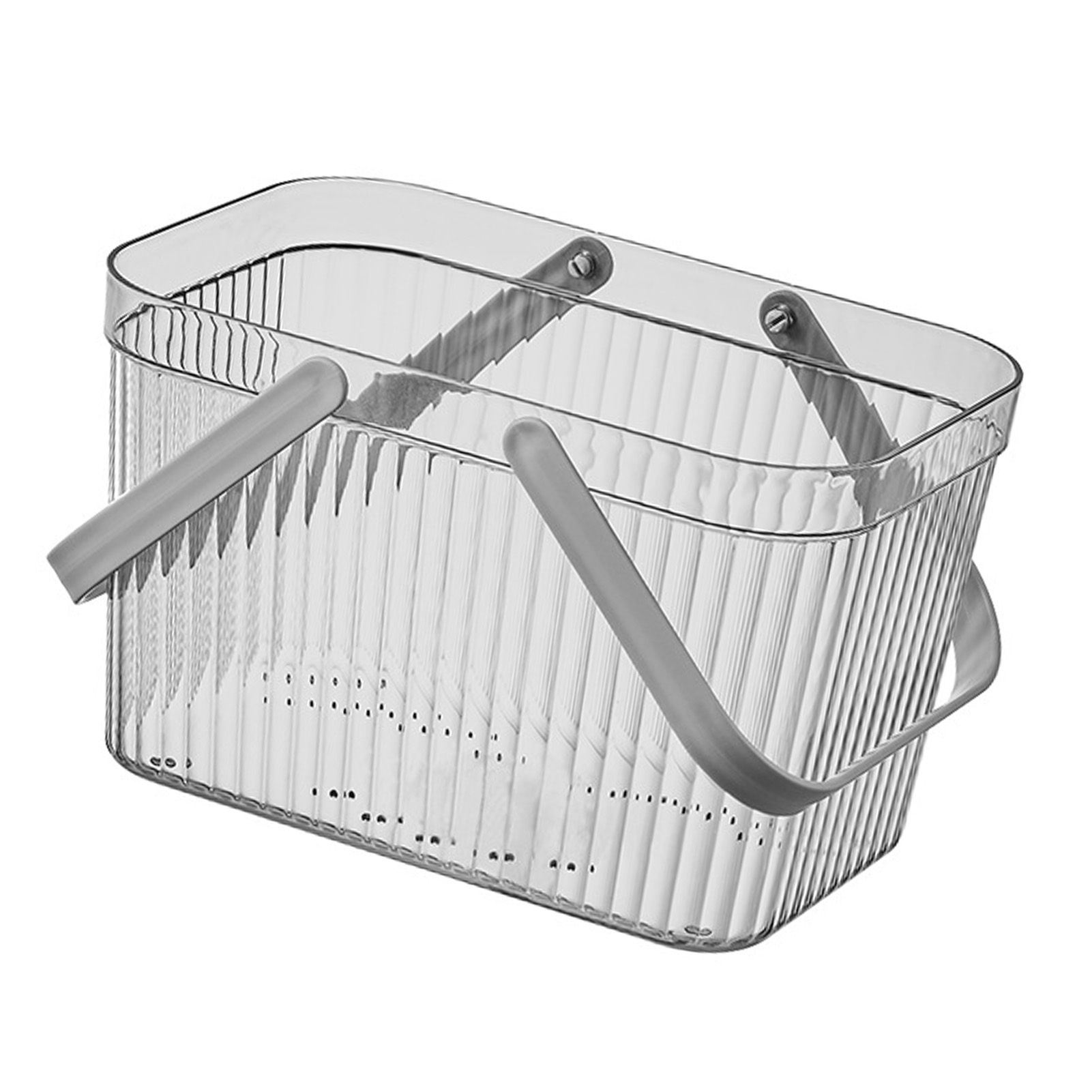 Bath Organizer Basket Stylish Clear Stripe Large Capacity Shower Storage view 4