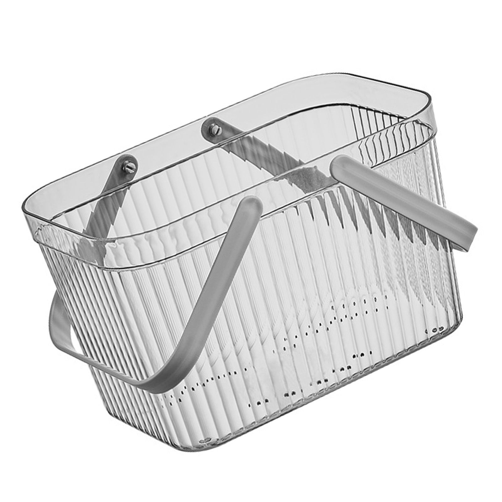 Bath Organizer Basket Stylish Clear Stripe Large Capacity Shower Storage view 9