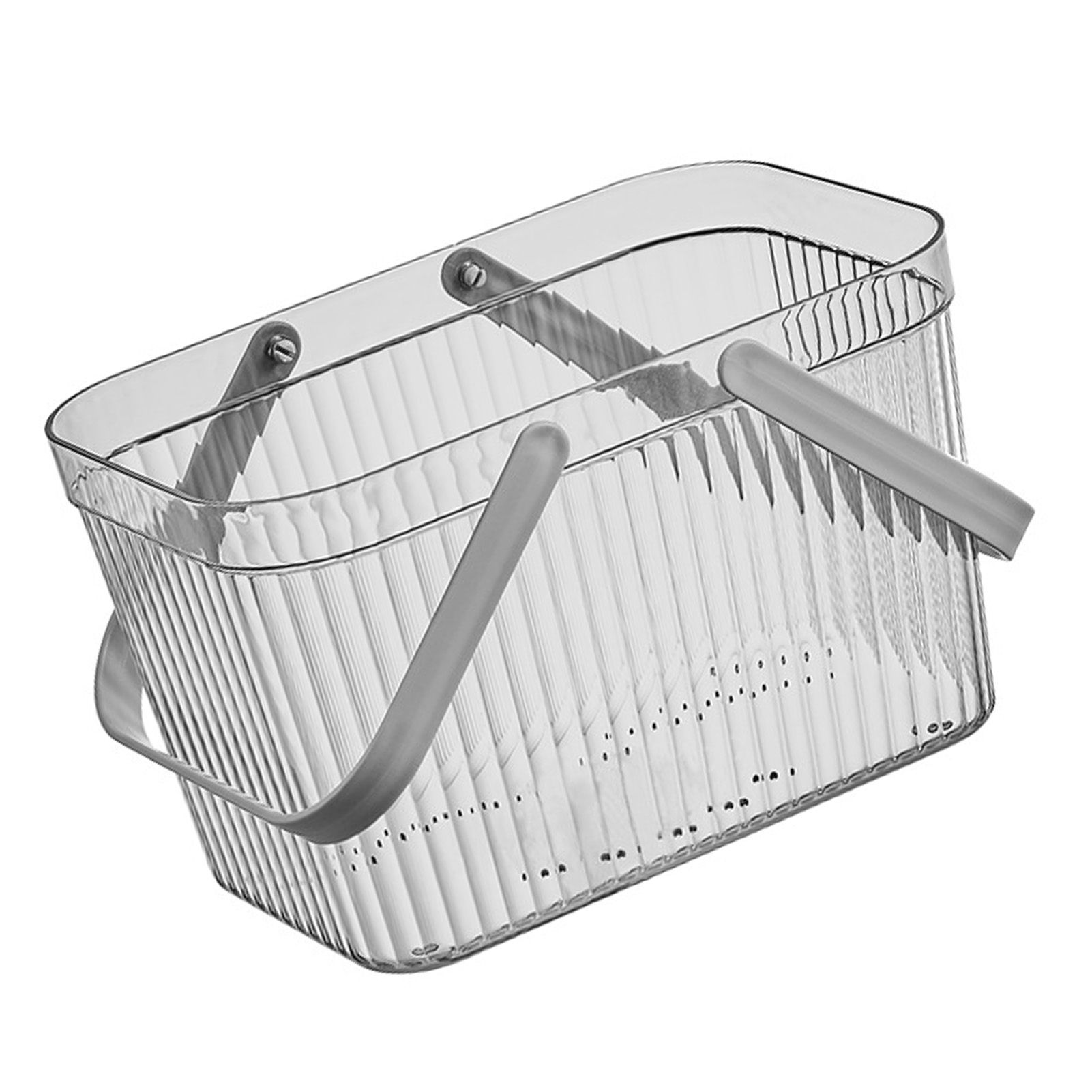 Bath Organizer Basket Stylish Clear Stripe Large Capacity Shower Storage view 10