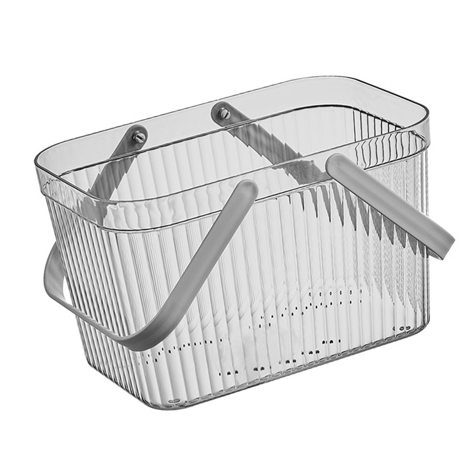 Bath Organizer Basket Stylish Clear Stripe Large Capacity Shower Storage view 11