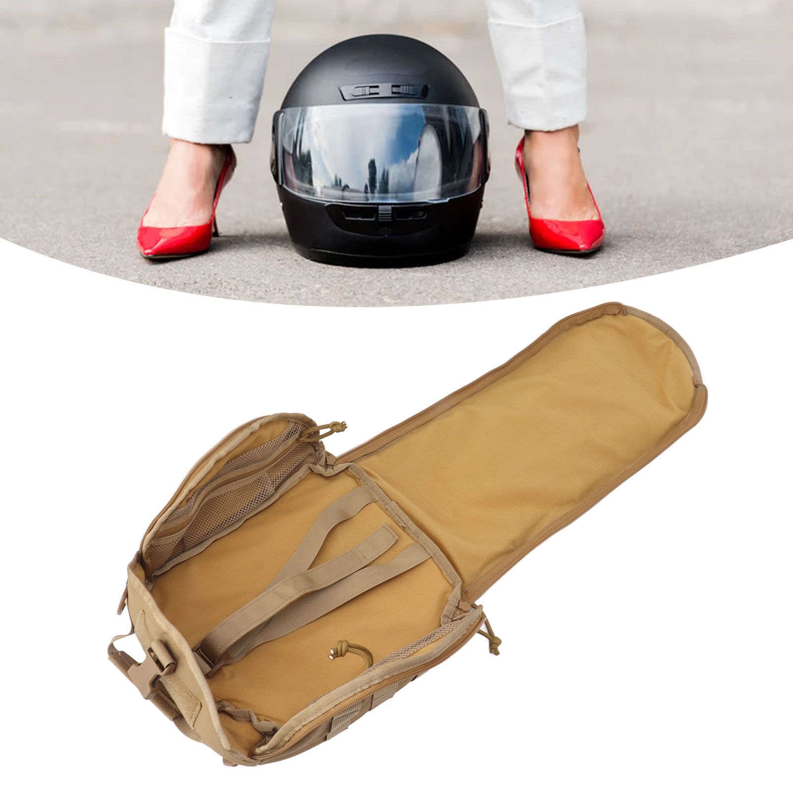 Outdoor Helmet Bag Nylon Waterproof Motorcycle Bike Bicycle Helmet Bag for view 12
