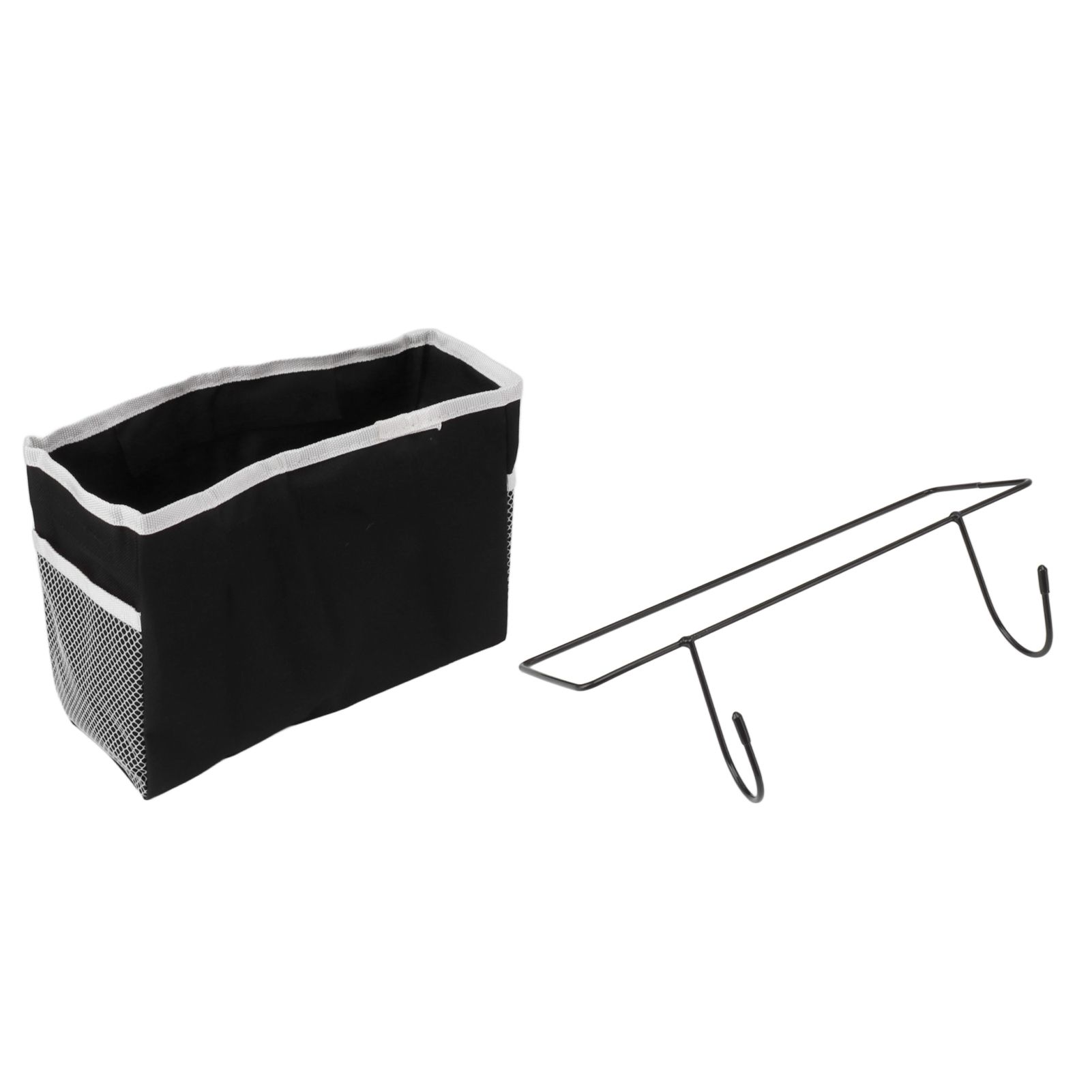 Bedside Storage Basket Hook Hanging Canvas Bag Rail Organization Shelf for view 8