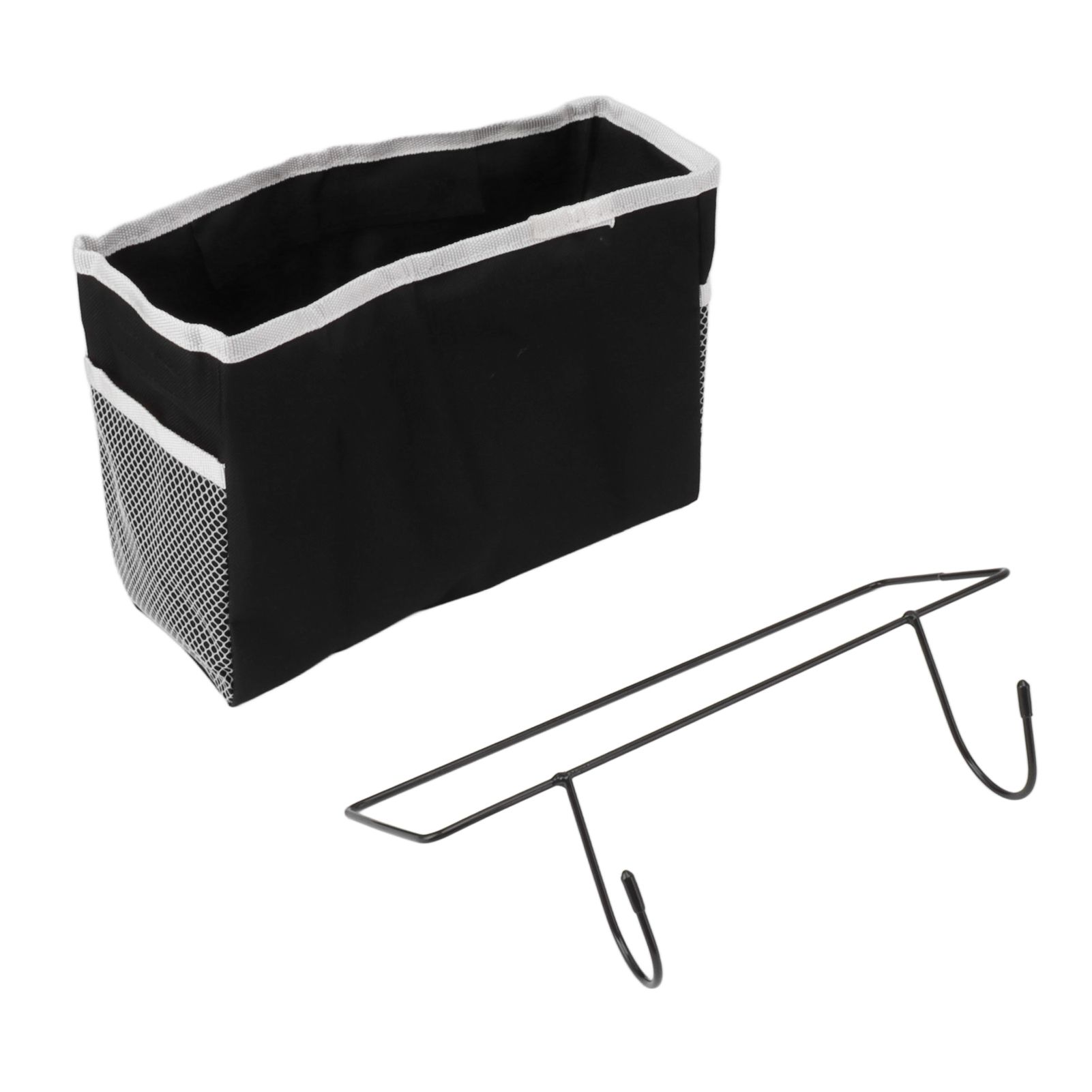 Bedside Storage Basket Hook Hanging Canvas Bag Rail Organization Shelf for view 9