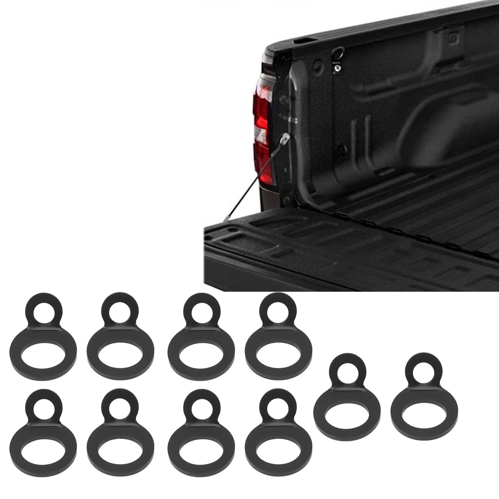 10PCS O Type Anchor Hooks Black Stainless Steel Tie Down Strapping Rings for view 11
