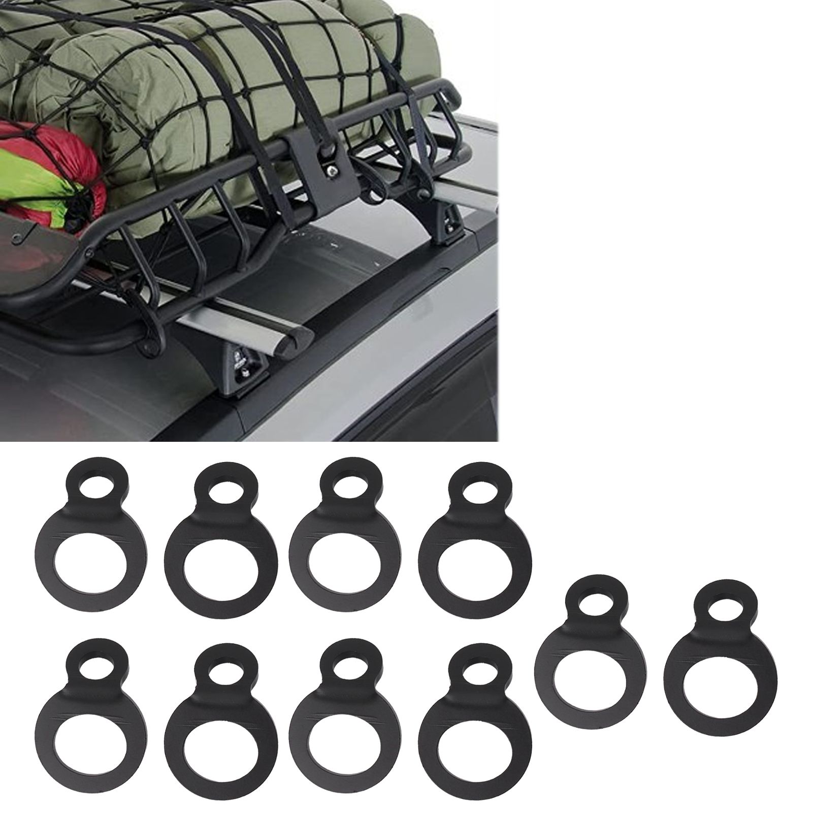 10PCS O Type Anchor Hooks Black Stainless Steel Tie Down Strapping Rings for view 12