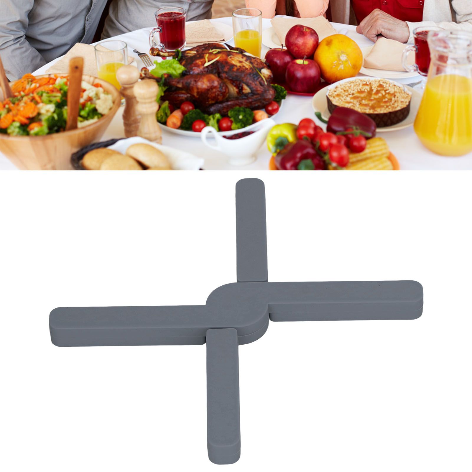 Silicone Trivet Thickened Foldable Heat Resistant Anti Slip Space Saving view 11