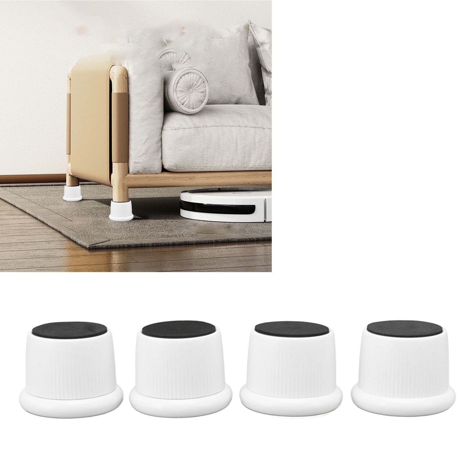 4Pcs Height Adjustable Furniture Riser Wear Resistant Non Slip Furniture Pads view 11