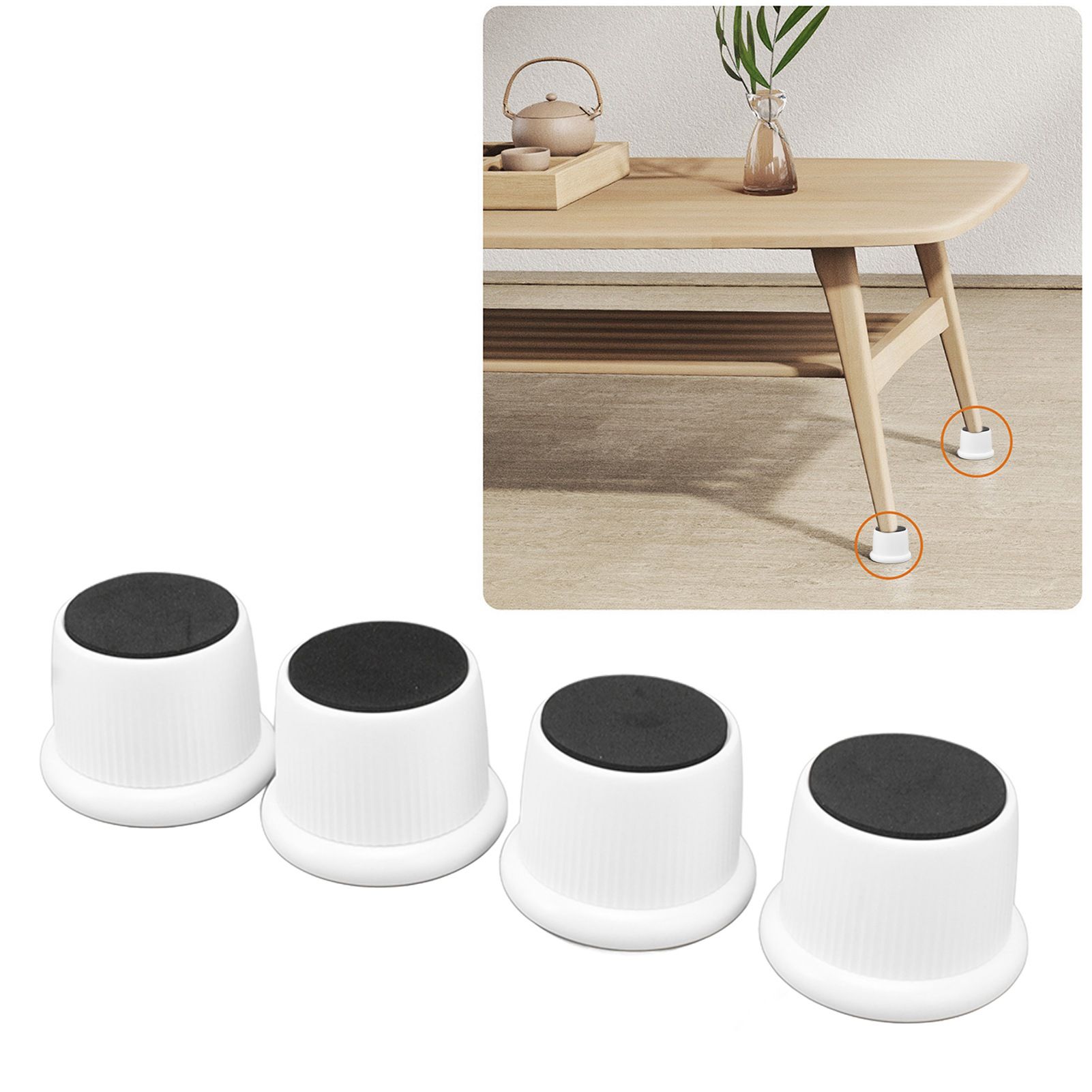 4Pcs Height Adjustable Furniture Riser Wear Resistant Non Slip Furniture Pads view 12