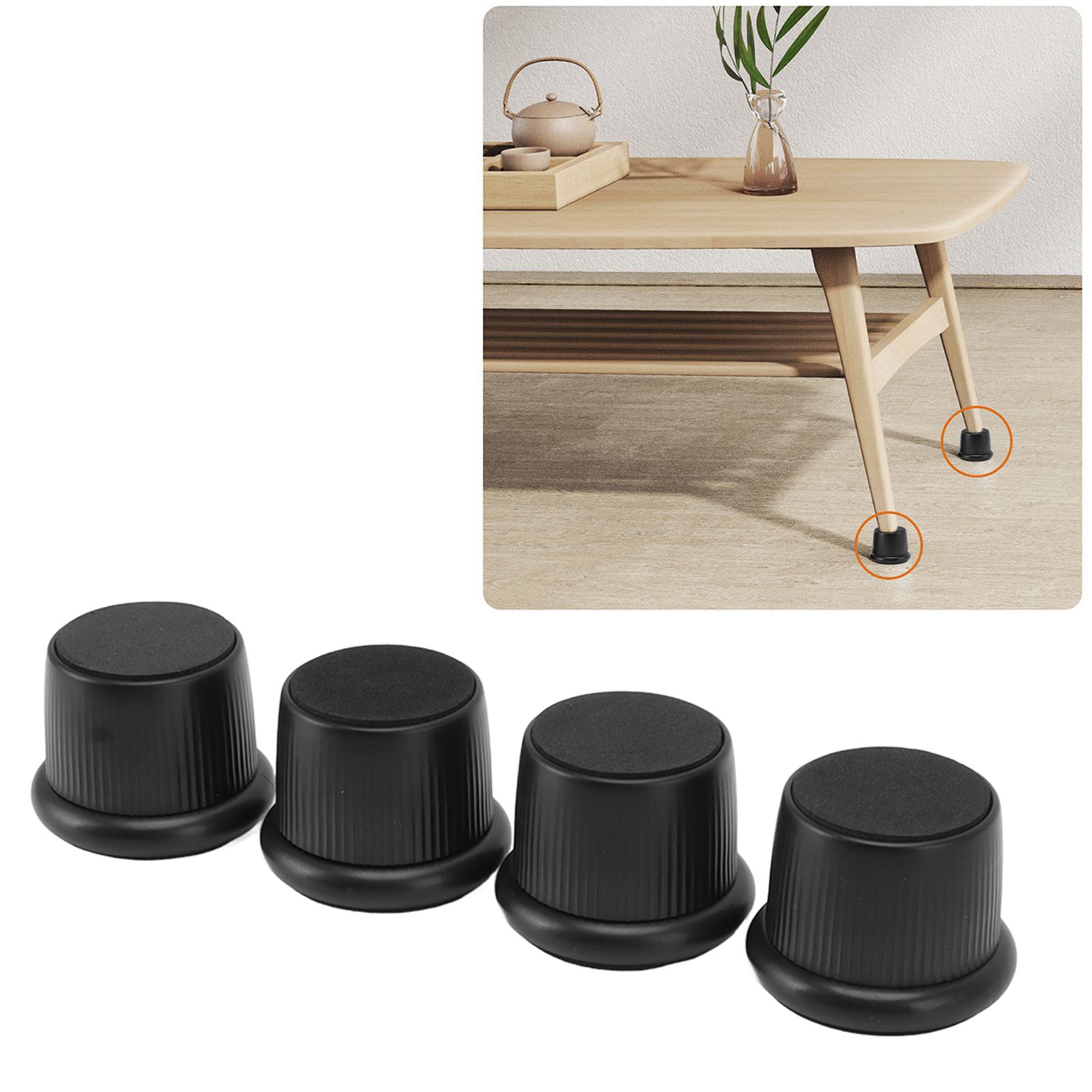 4Pcs Height Adjustable Furniture Riser Wear Resistant Non Slip Furniture Pads view 12