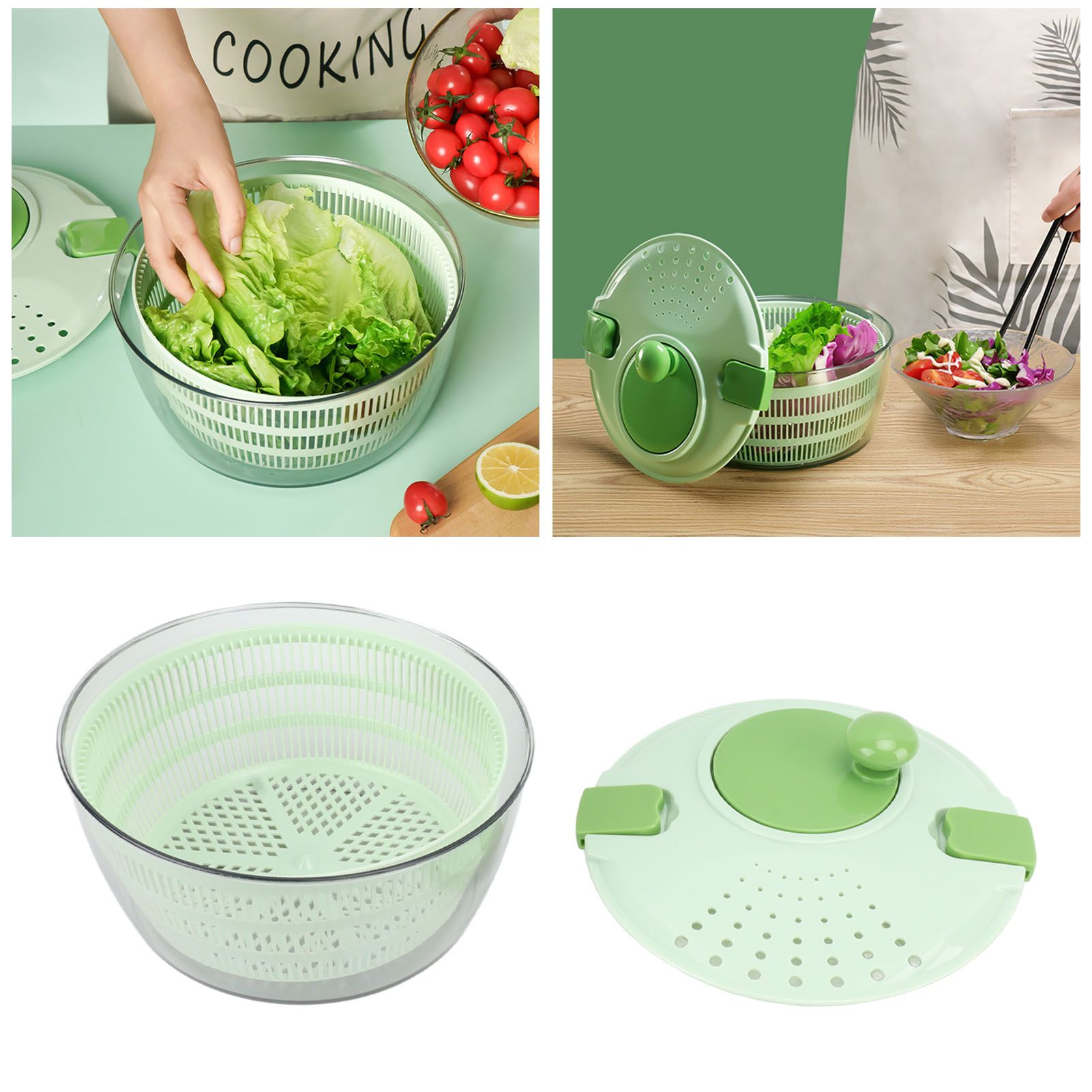 Salad Spinner Plastic Time Saving Fast Mixing Washable Rotatable Veggie Washer view 11