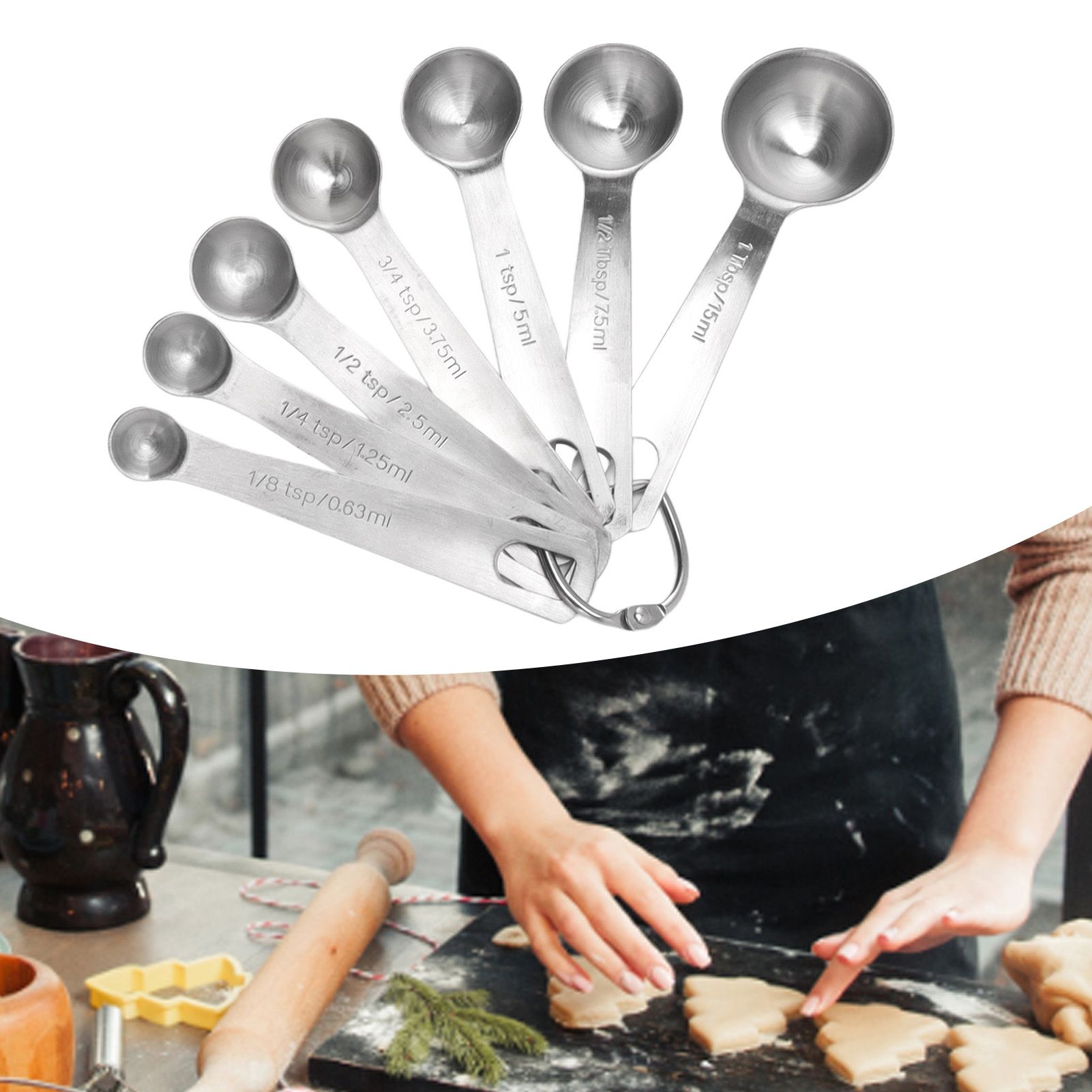 7 PCS Stainless Steel Measuring Spoons Set Small Measuring Teaspoons Baking view 12