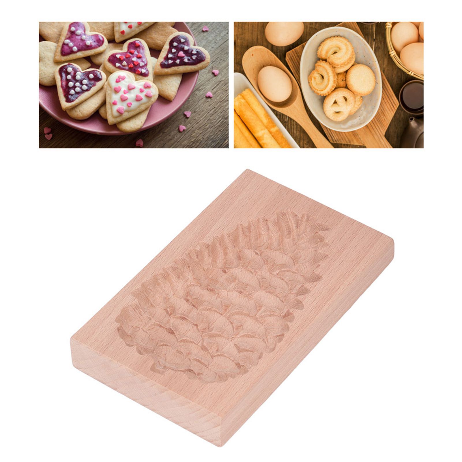 Wooden Cookie Mould Beechwood Reusable Washable Biscuit Press Stamp Mold for view 11