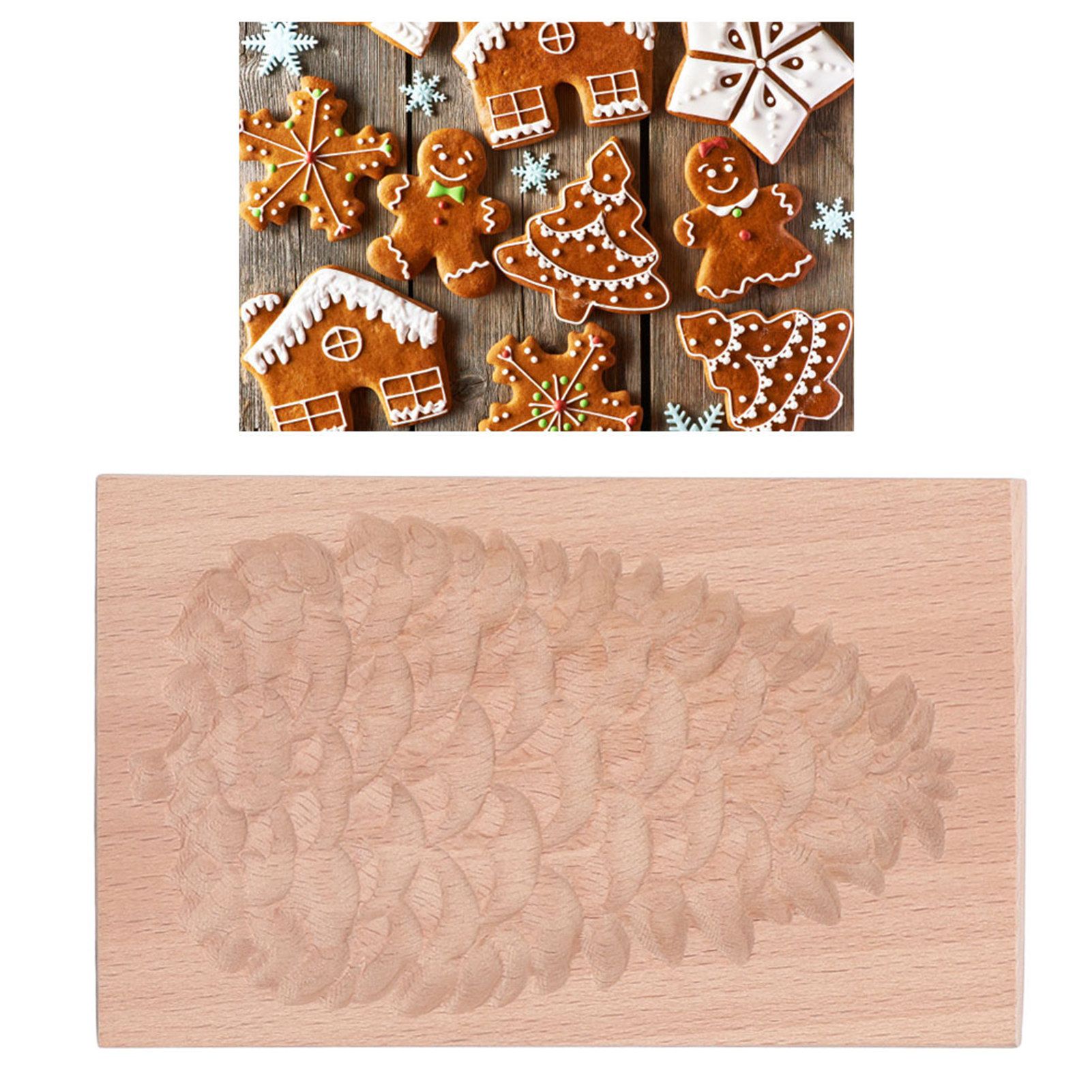 Wooden Cookie Mould Beechwood Reusable Washable Biscuit Press Stamp Mold for view 12