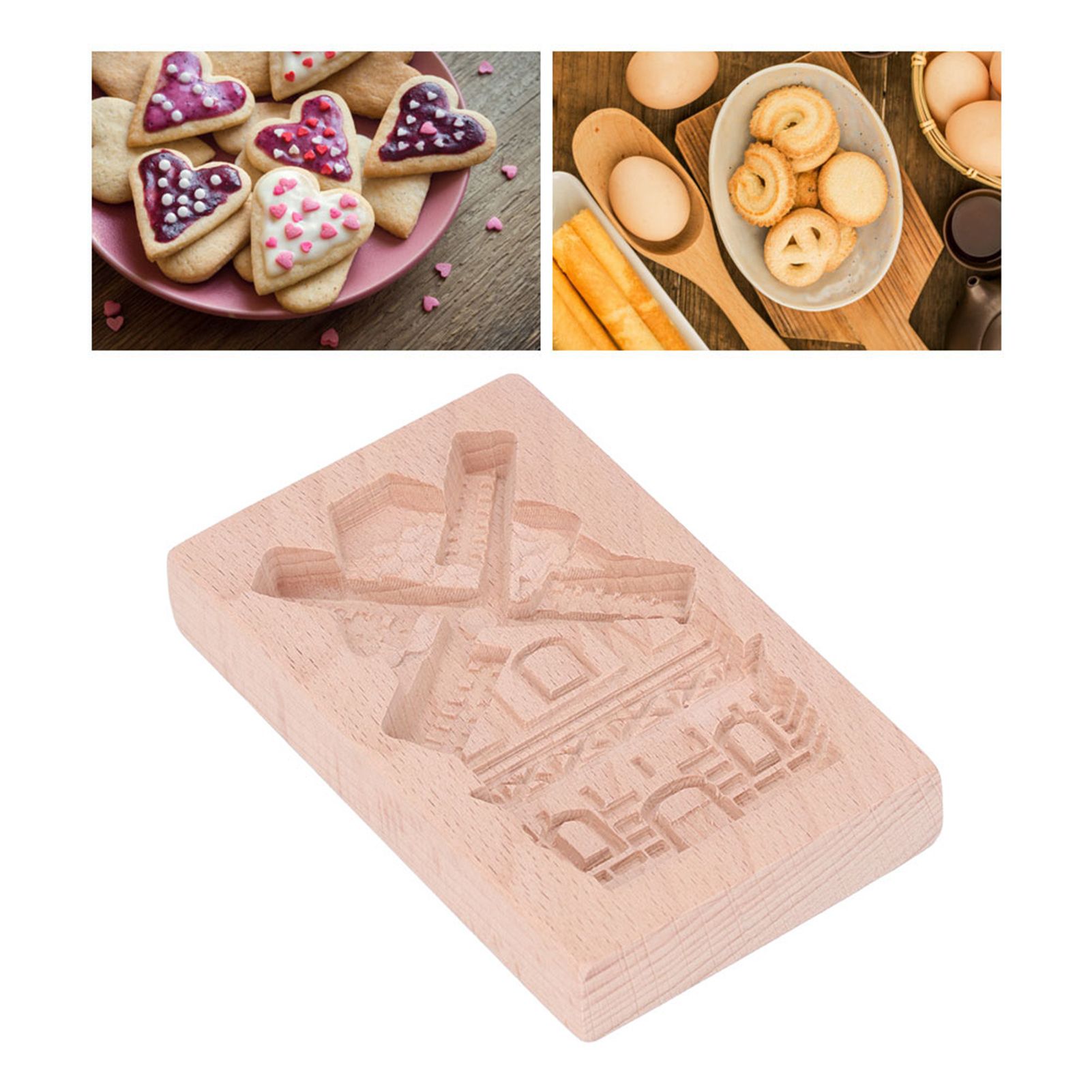 Wooden Cookie Mould Beechwood Reusable Washable Biscuit Press Stamp Mold for view 12