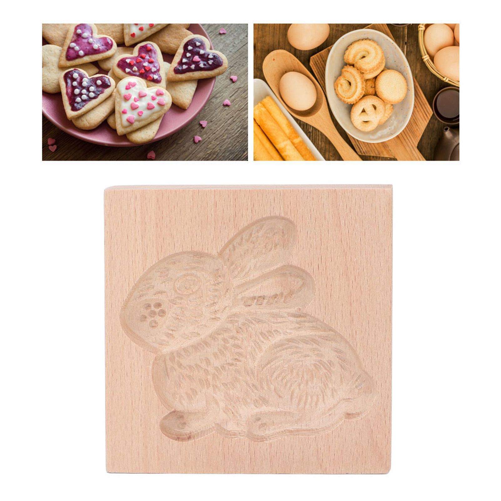 Wooden Cookie Mould Beechwood Reusable Washable Biscuit Press Stamp Mold for view 11