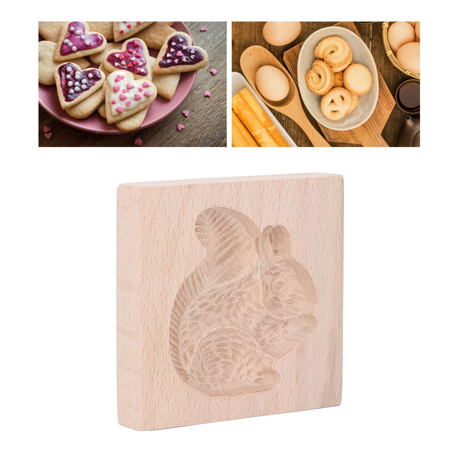 Wooden Cookie Mould Beechwood Reusable Washable Biscuit Press Stamp Mold for view 11