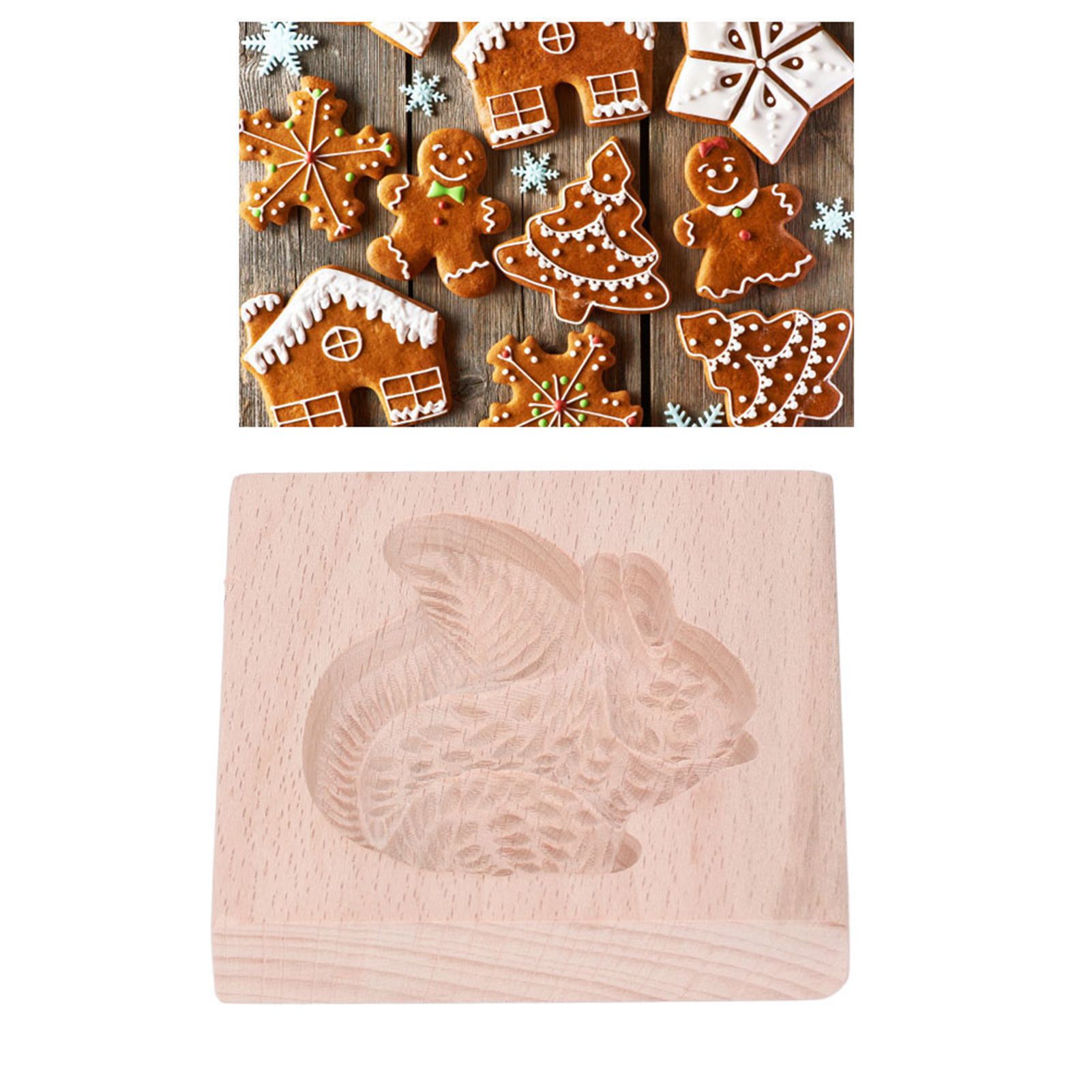 Wooden Cookie Mould Beechwood Reusable Washable Biscuit Press Stamp Mold for view 12