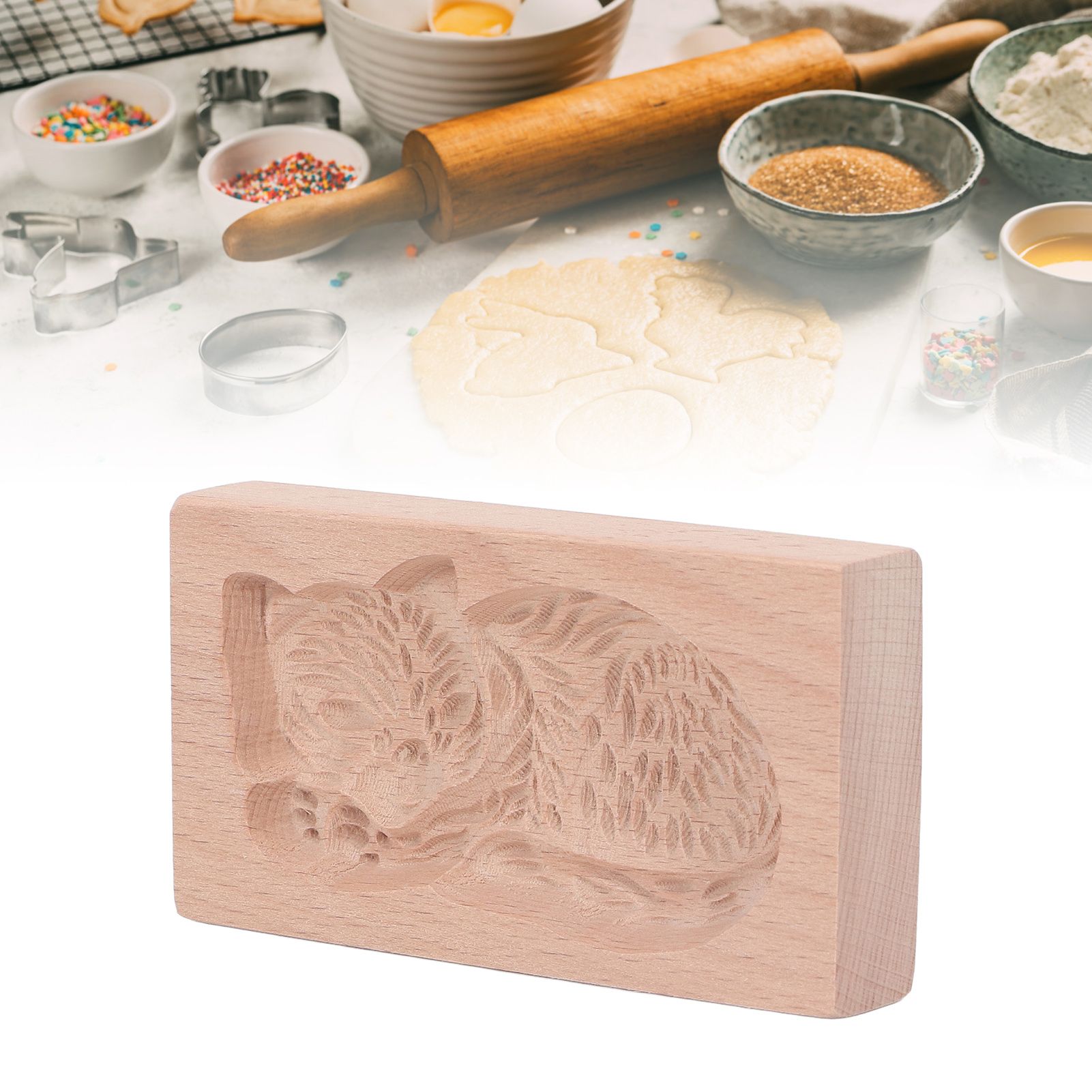 Animal Cookie Mold Lovely Vivid Wooden Biscuit Press Stamp Easy Demoulding view 12