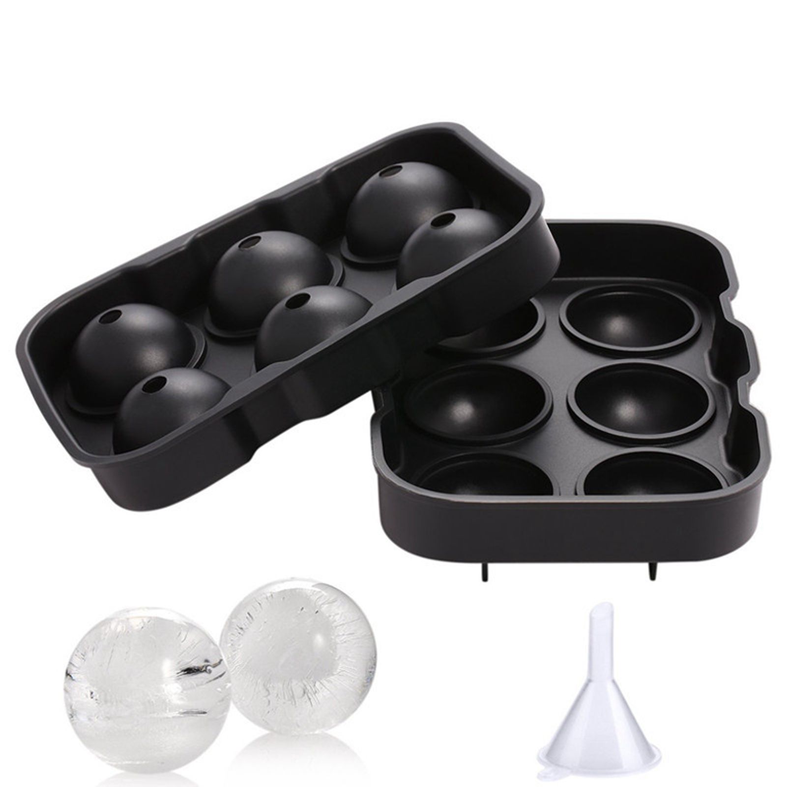 Ice Cube Tray 6 Grids Easy Release Silicone Square and Round with Lid Ice Cube view 5