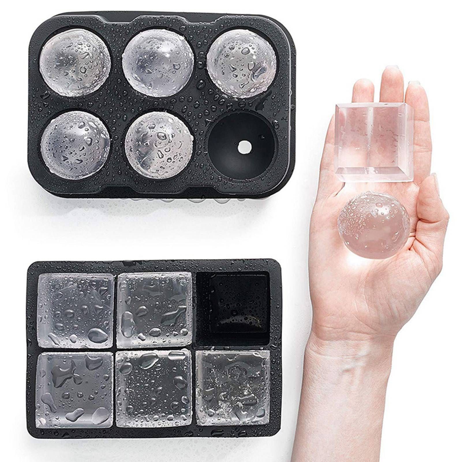 Ice Cube Tray 6 Grids Easy Release Silicone Square and Round with Lid Ice Cube view 9