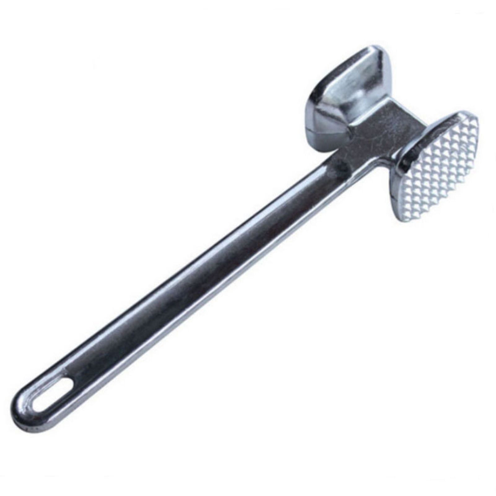 Meat Tenderizer Aluminium Alloy Round Silver Ergonomic Meat Mallet for Kitchen