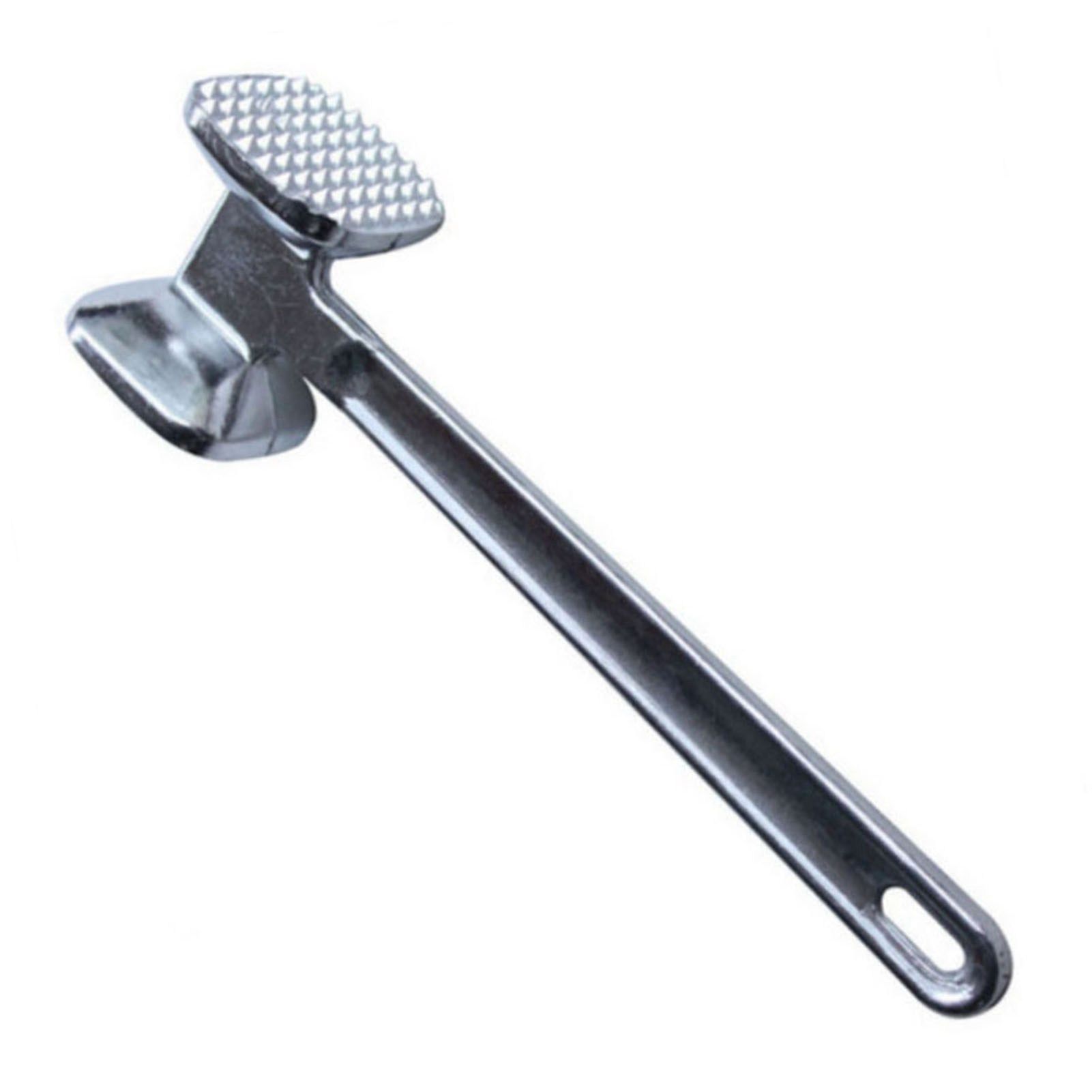 Meat Tenderizer Aluminium Alloy Round Silver Ergonomic Meat Mallet for Kitchen view 2