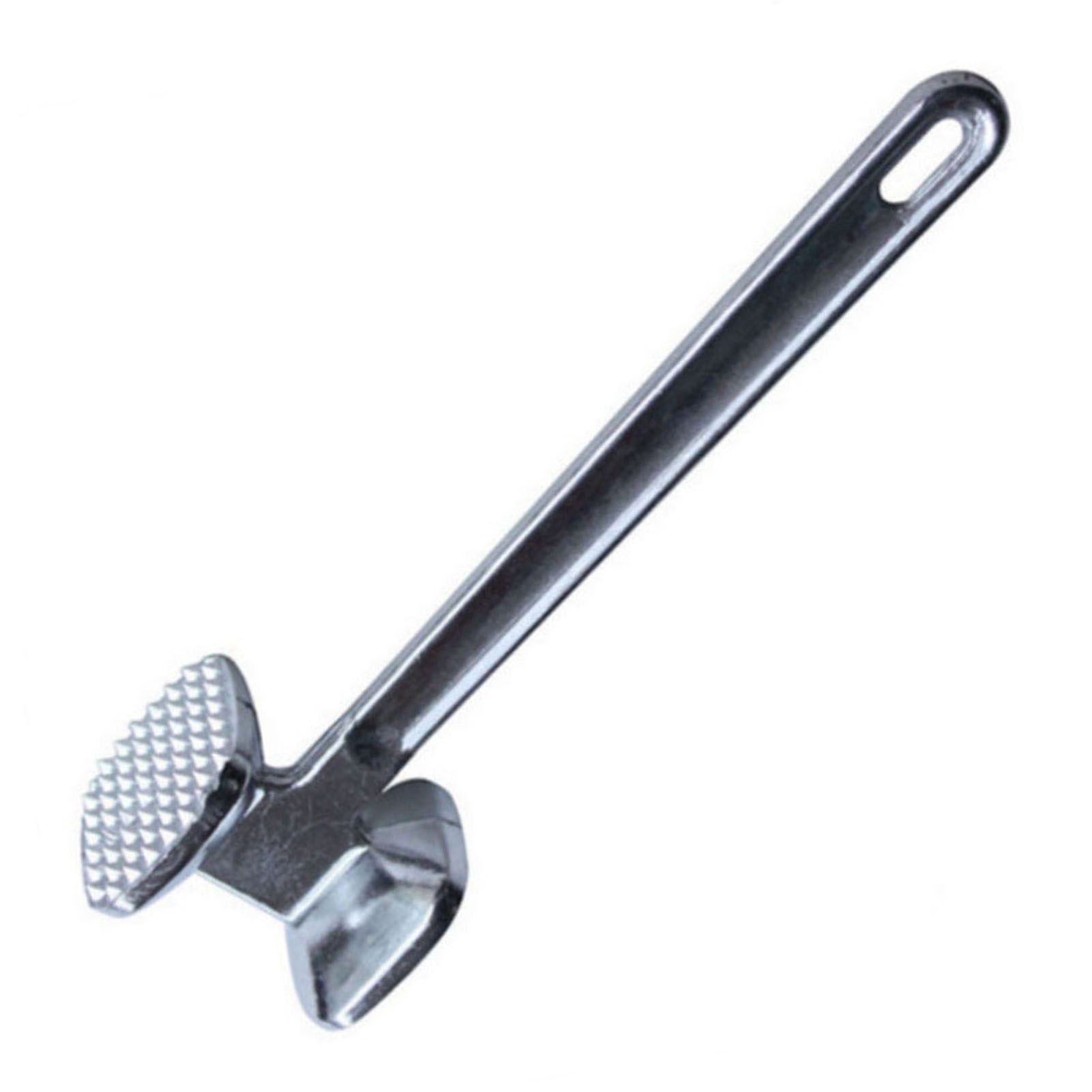 Meat Tenderizer Aluminium Alloy Round Silver Ergonomic Meat Mallet for Kitchen view 3