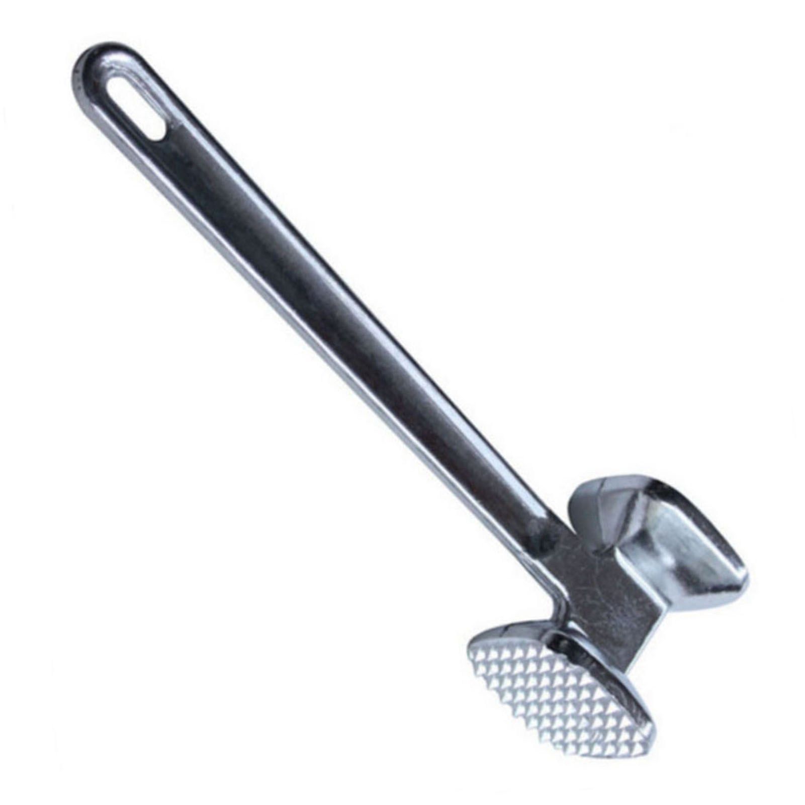 Meat Tenderizer Aluminium Alloy Round Silver Ergonomic Meat Mallet for Kitchen view 4