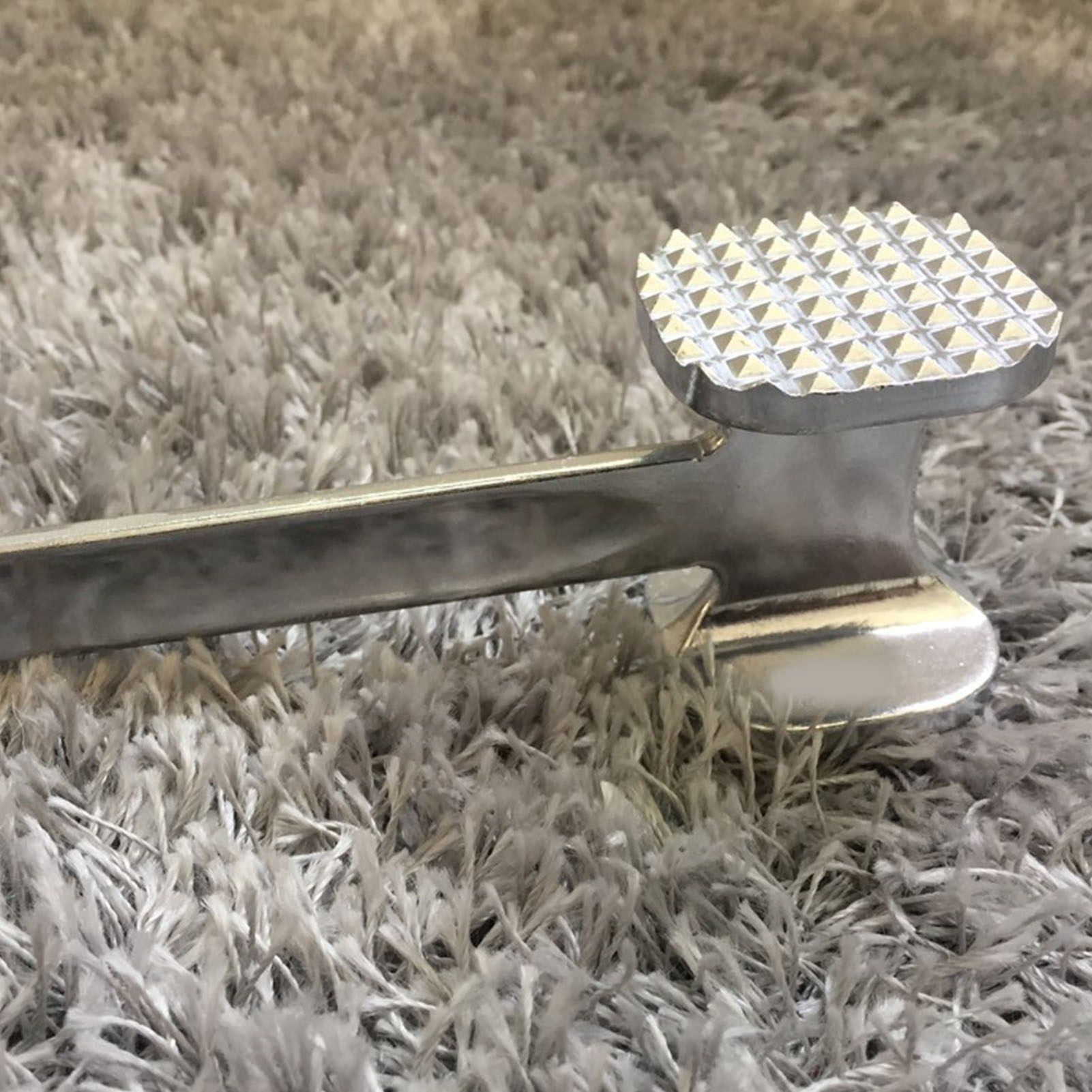 Meat Tenderizer Aluminium Alloy Round Silver Ergonomic Meat Mallet for Kitchen view 8
