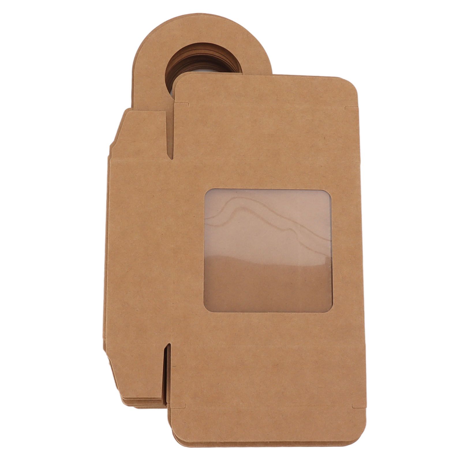 25 Count Kraft Paper Wine Bottle Box with Hanging Hook Window Foldable Kraft view 3