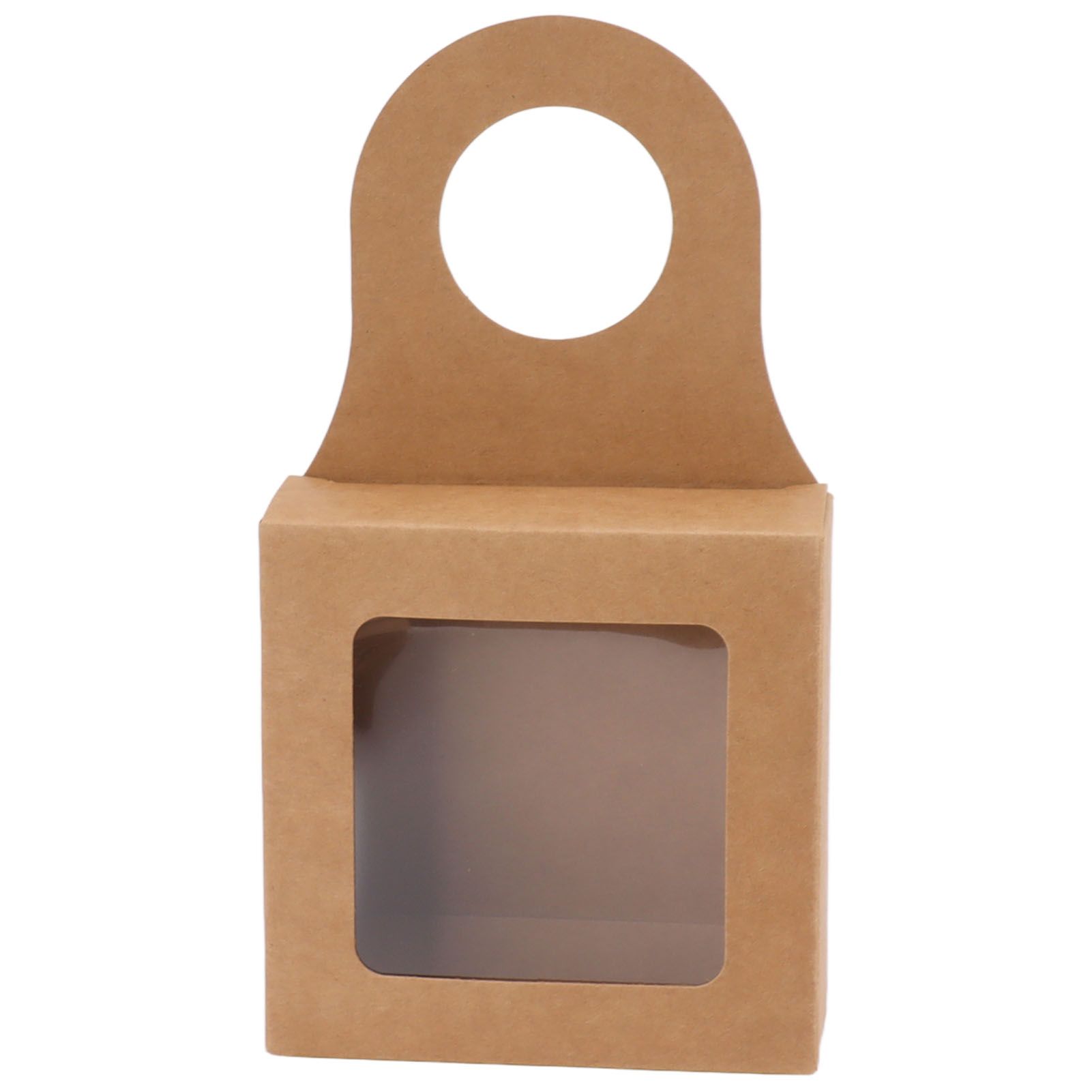 25 Count Kraft Paper Wine Bottle Box with Hanging Hook Window Foldable Kraft view 4