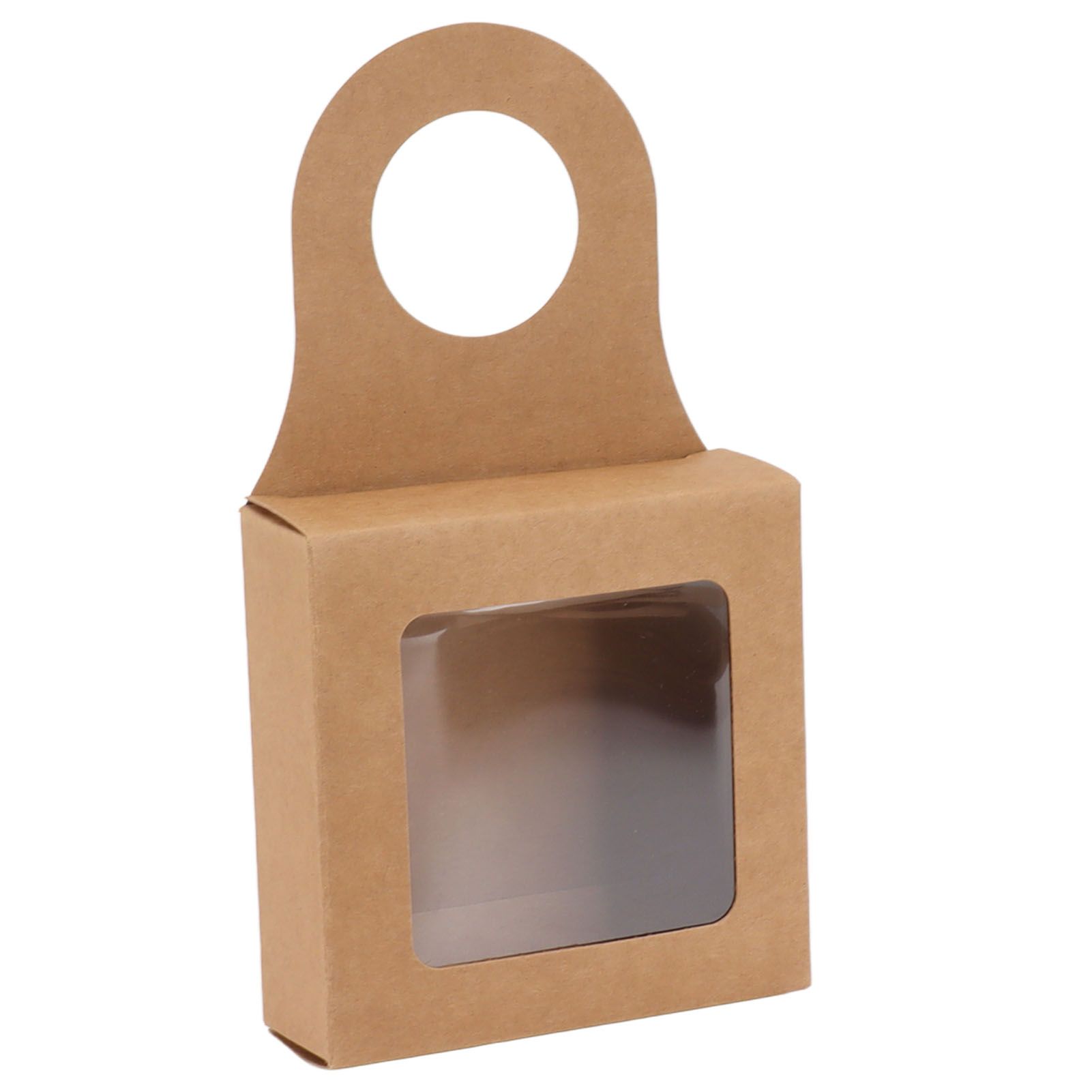25 Count Kraft Paper Wine Bottle Box with Hanging Hook Window Foldable Kraft view 5