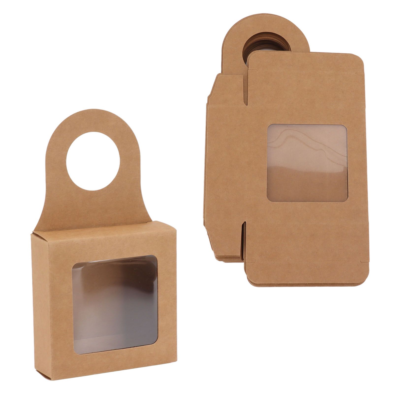 25 Count Kraft Paper Wine Bottle Box with Hanging Hook Window Foldable Kraft view 8